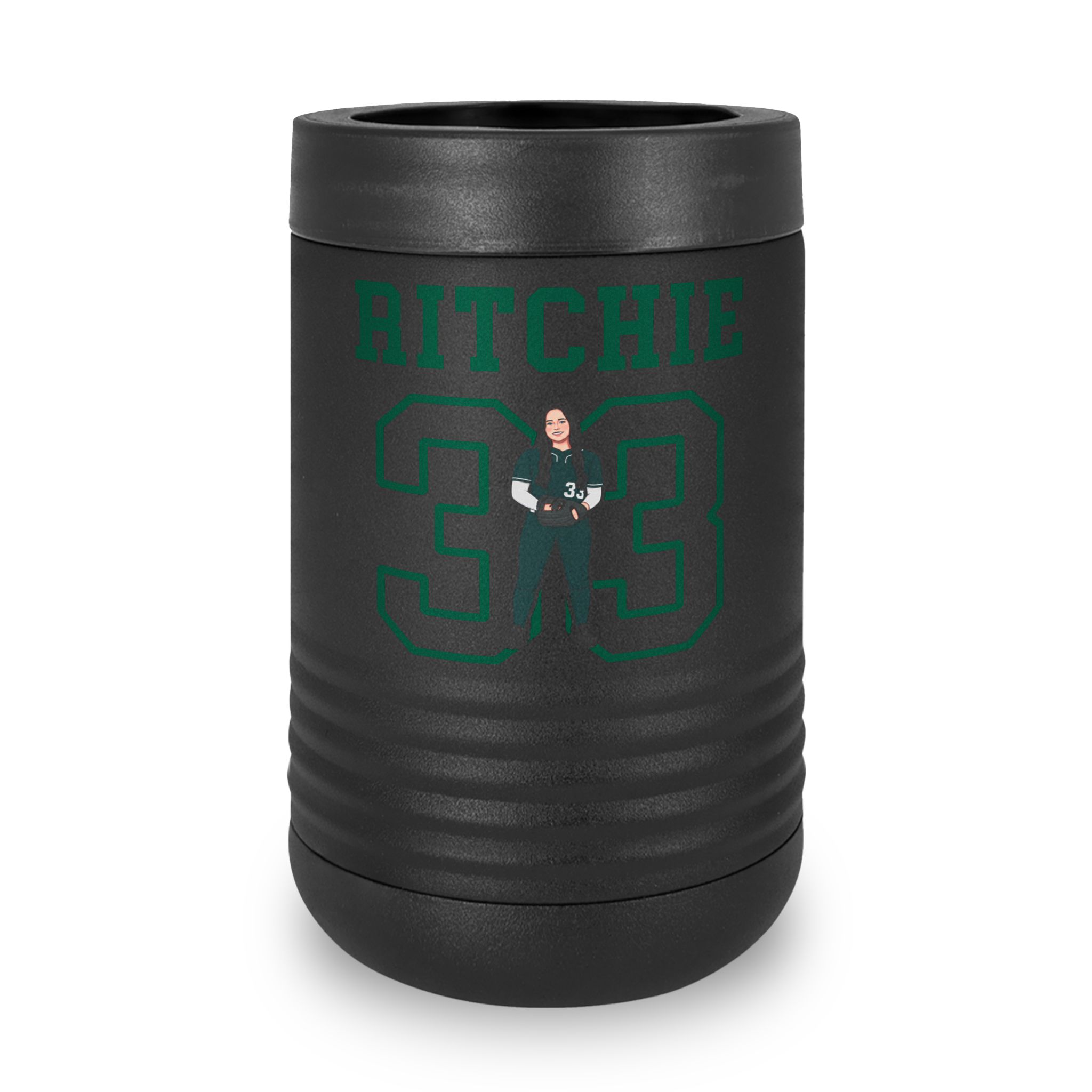Stainless Can Cooler — character_shirsey in Black