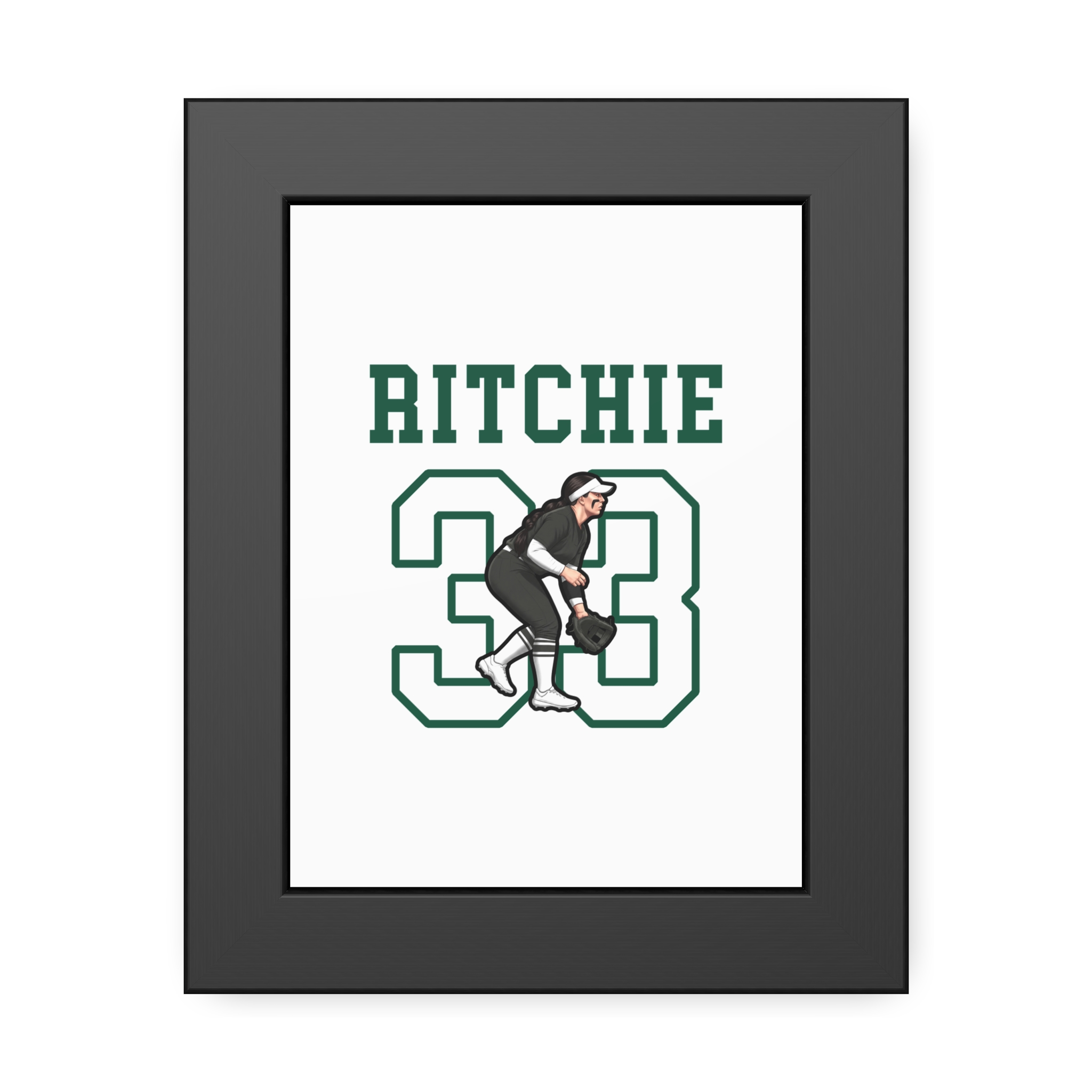 Framed Poster — character_shirsey in Black