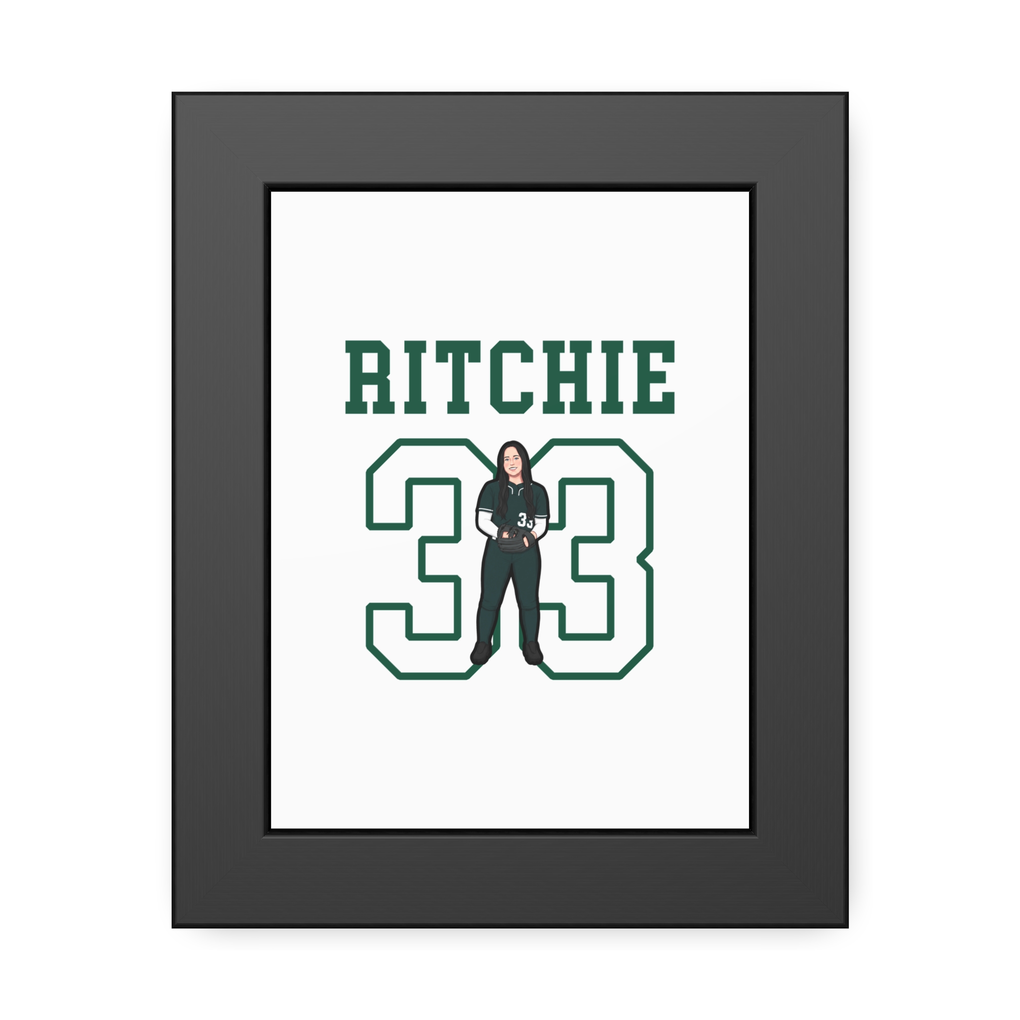 Framed Poster — character_shirsey in Black