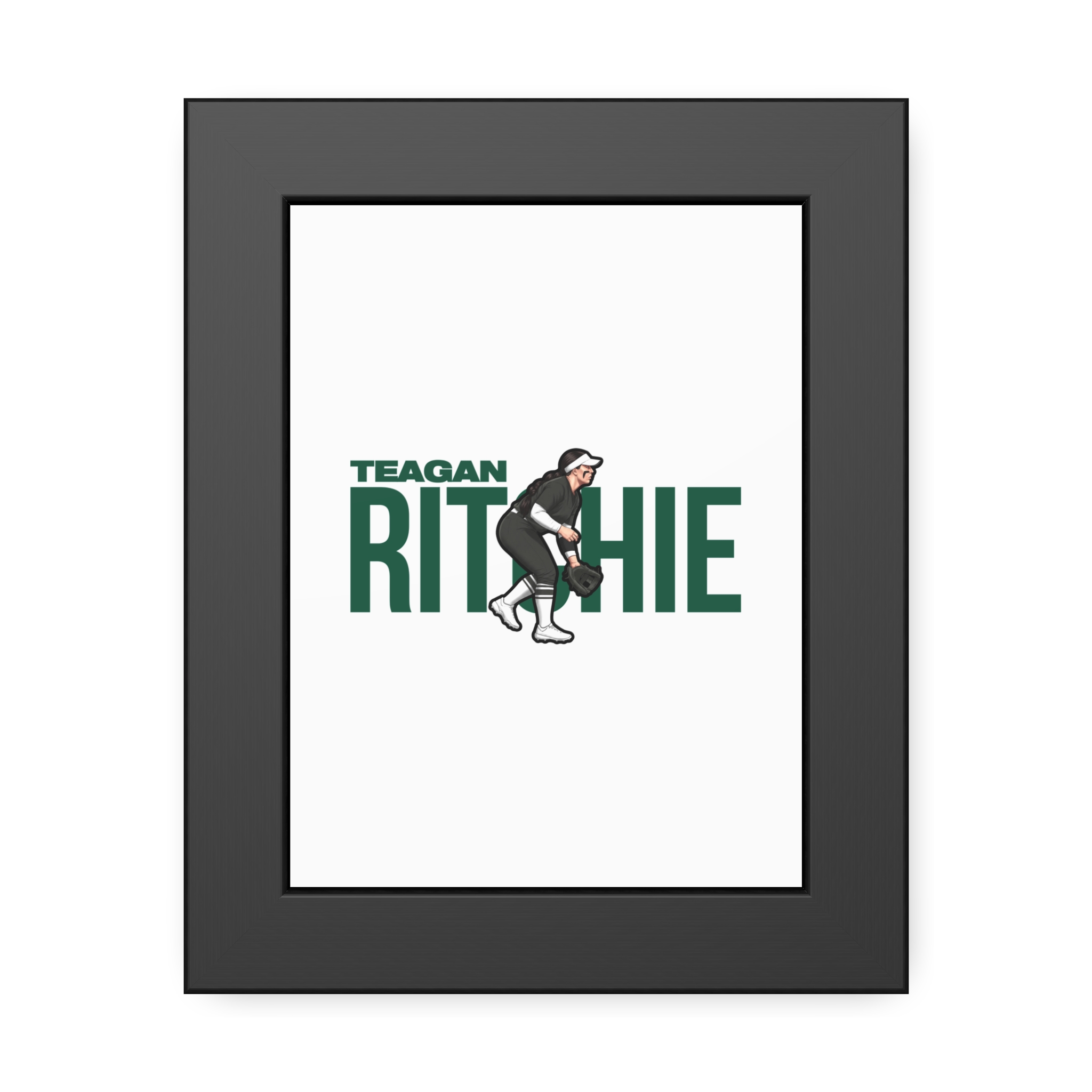 Framed Poster — character_player_name in Black
