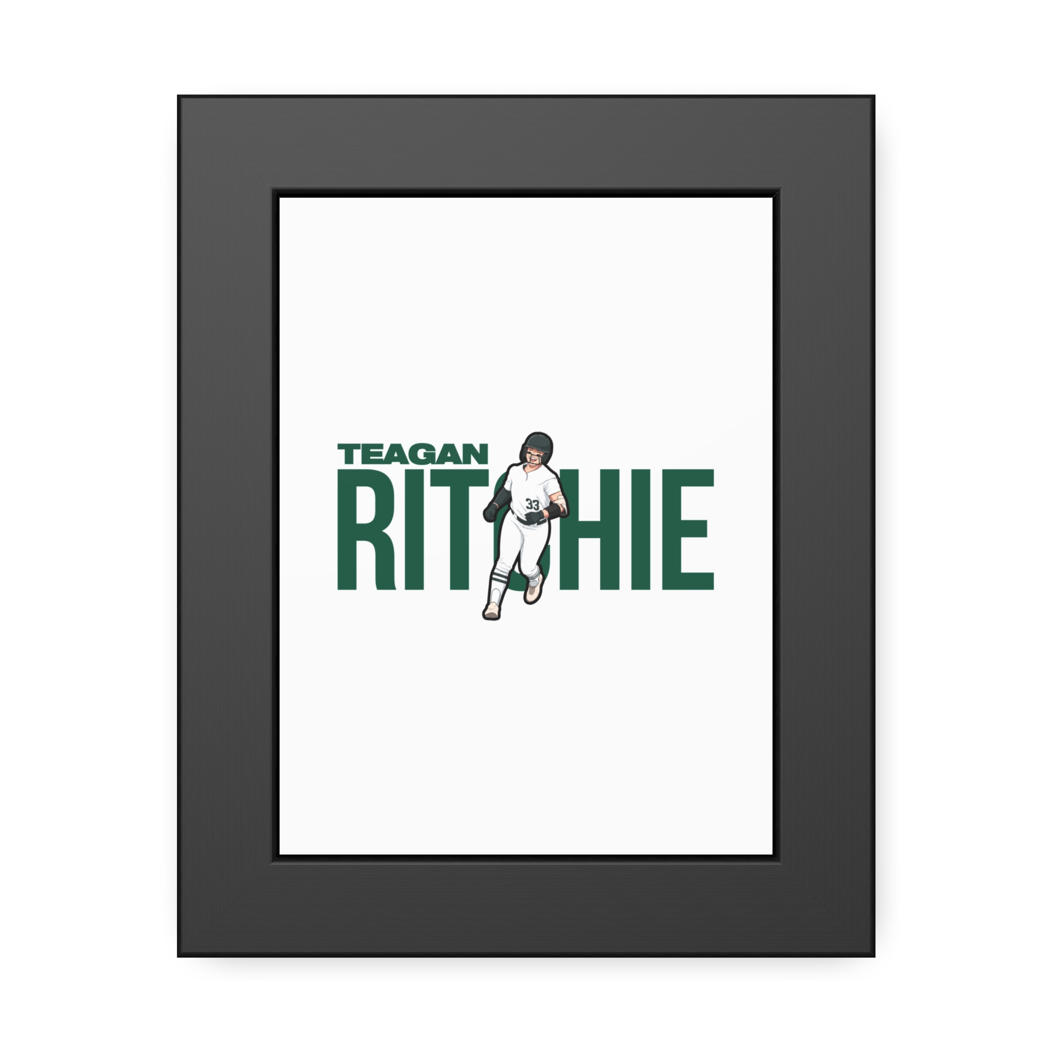 Framed Poster — character_player_name in Black