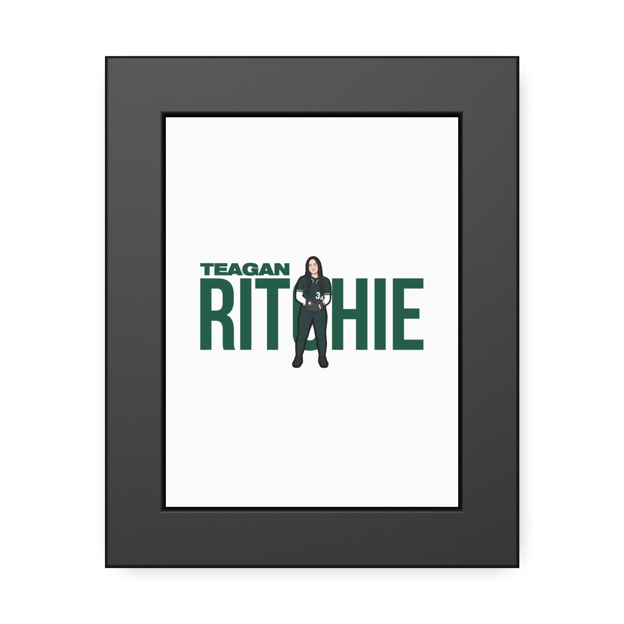 Framed Poster — character_player_name in Black