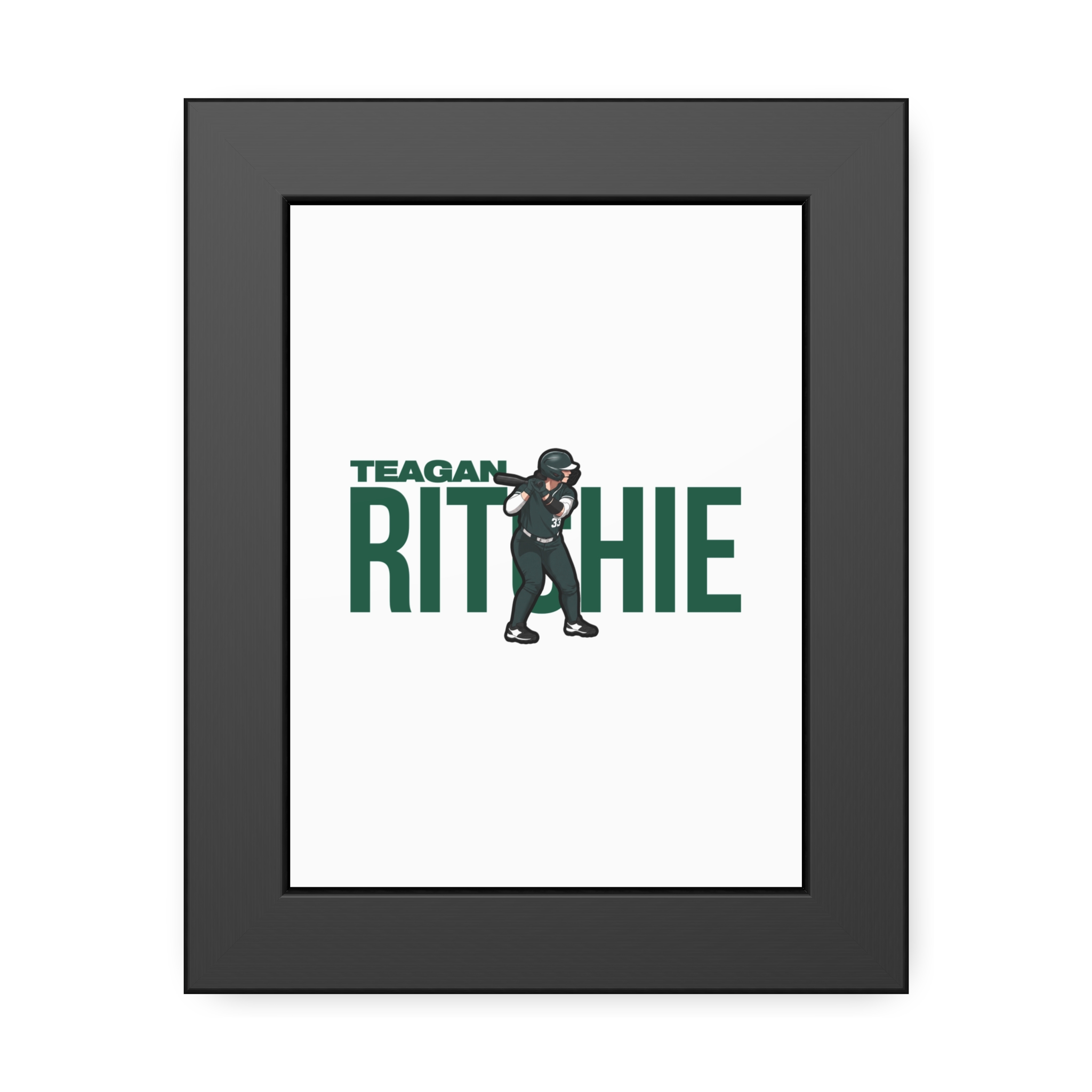 Framed Poster — character_player_name in Black