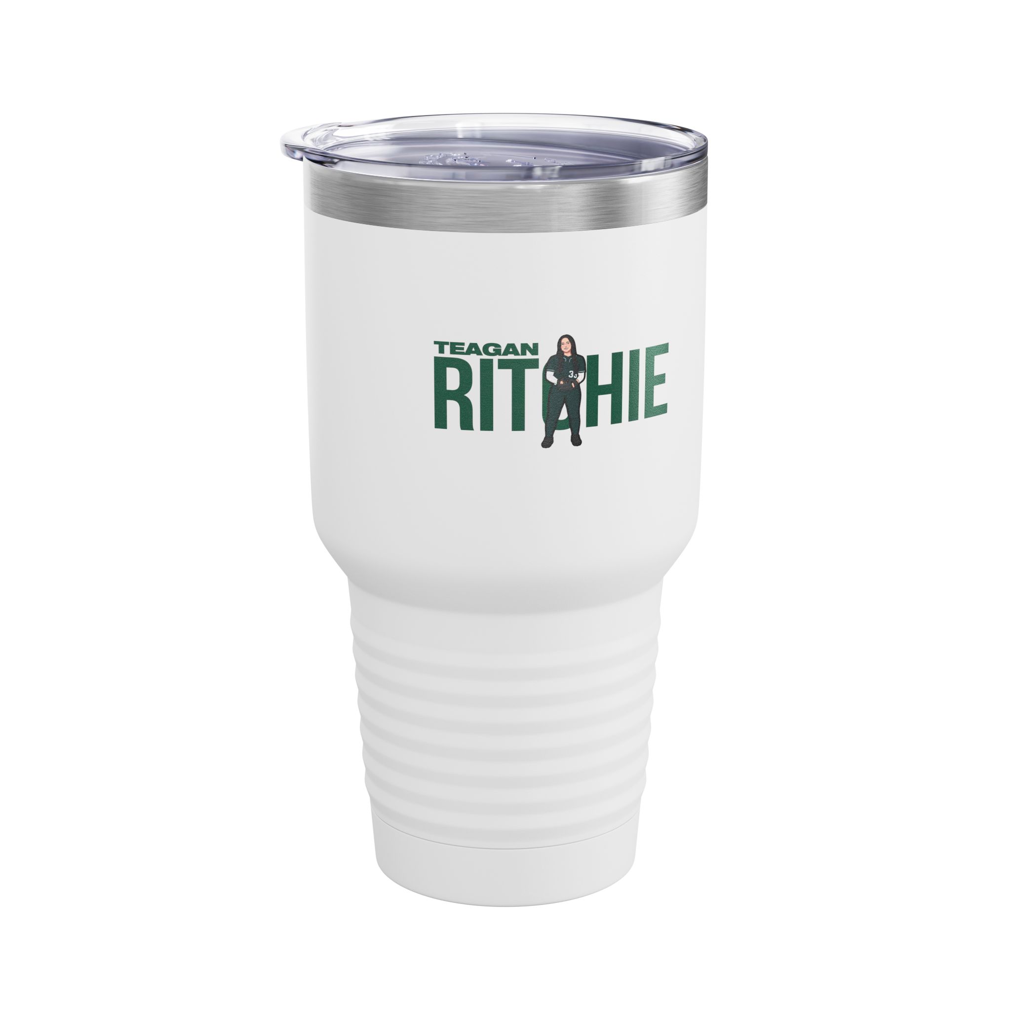 30oz Tumbler — character_player_name in White