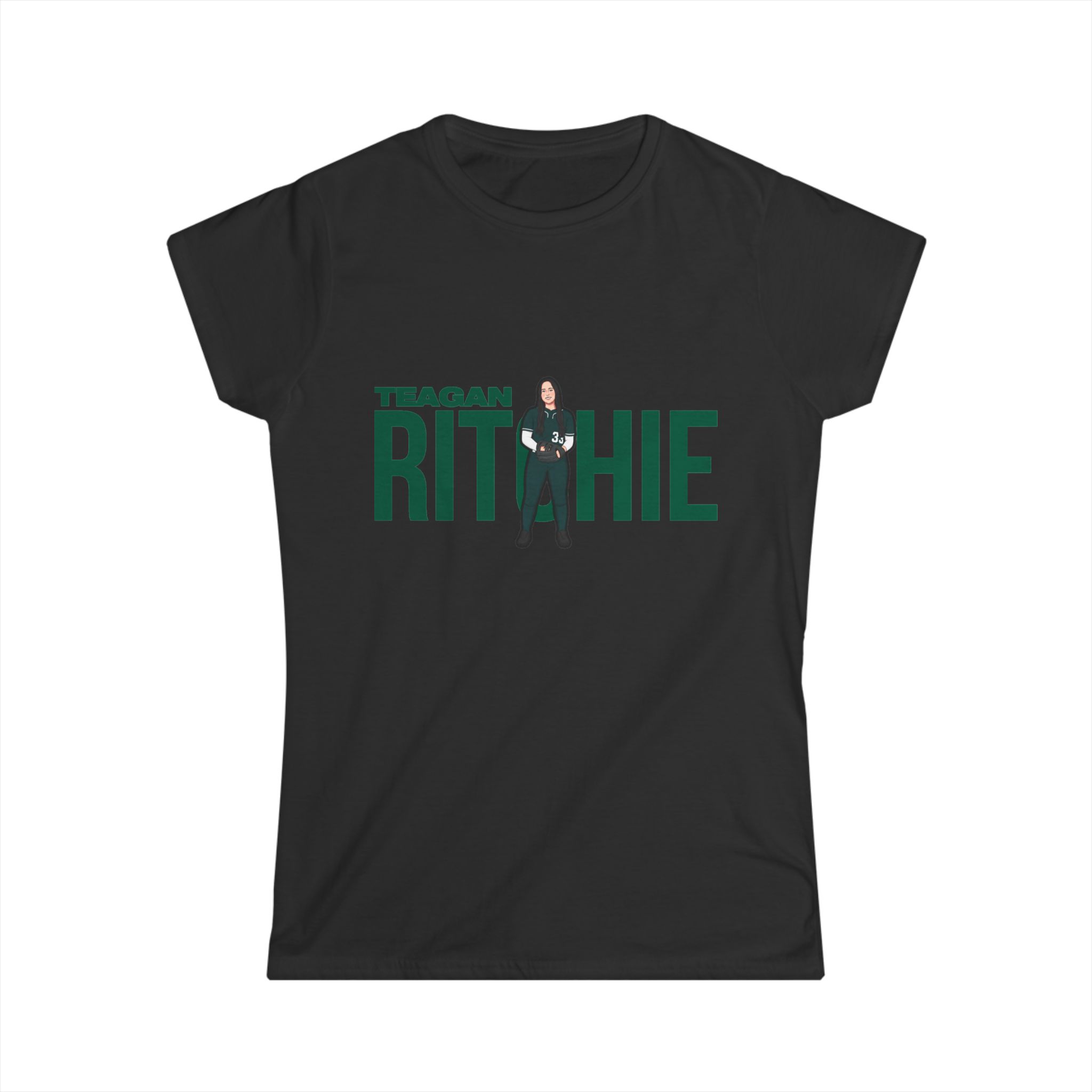 Women's Softstyle Tee — character_player_name in Black