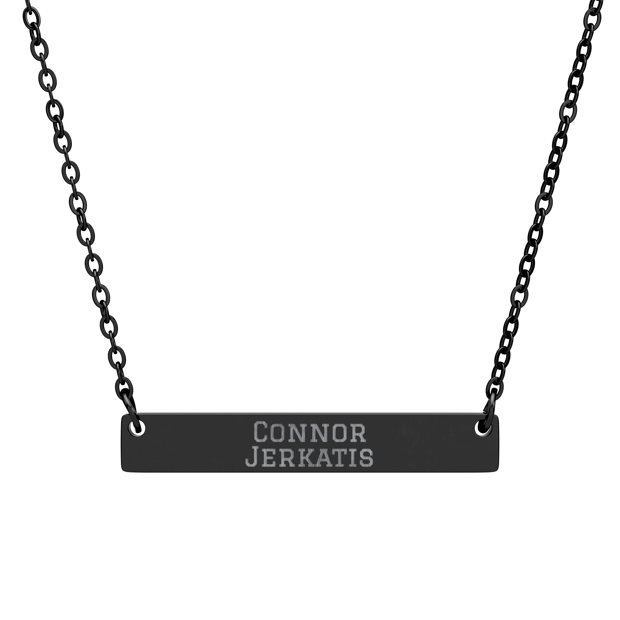Engraved Bar Necklace — Classic in Black