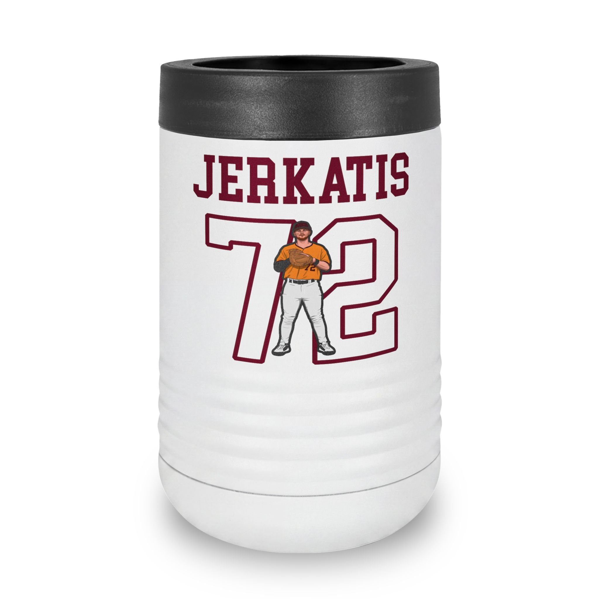 Stainless Can Cooler — character_shirsey in White