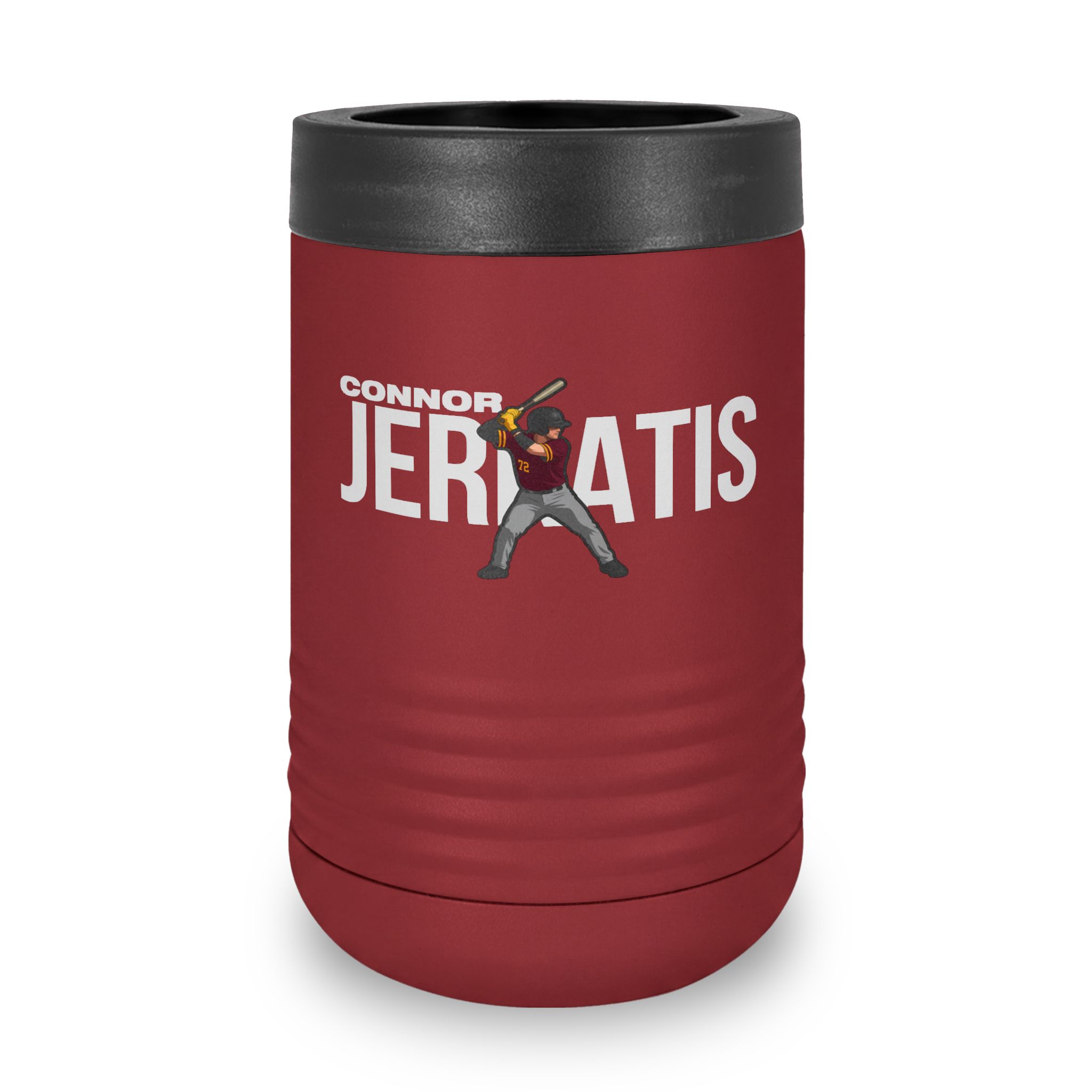 Stainless Can Cooler — character_player_name in Maroon