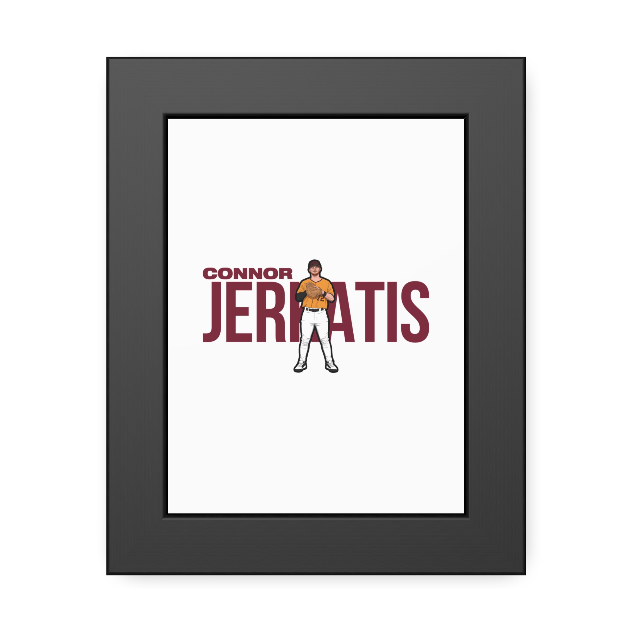 Framed Poster — character_player_name in Black