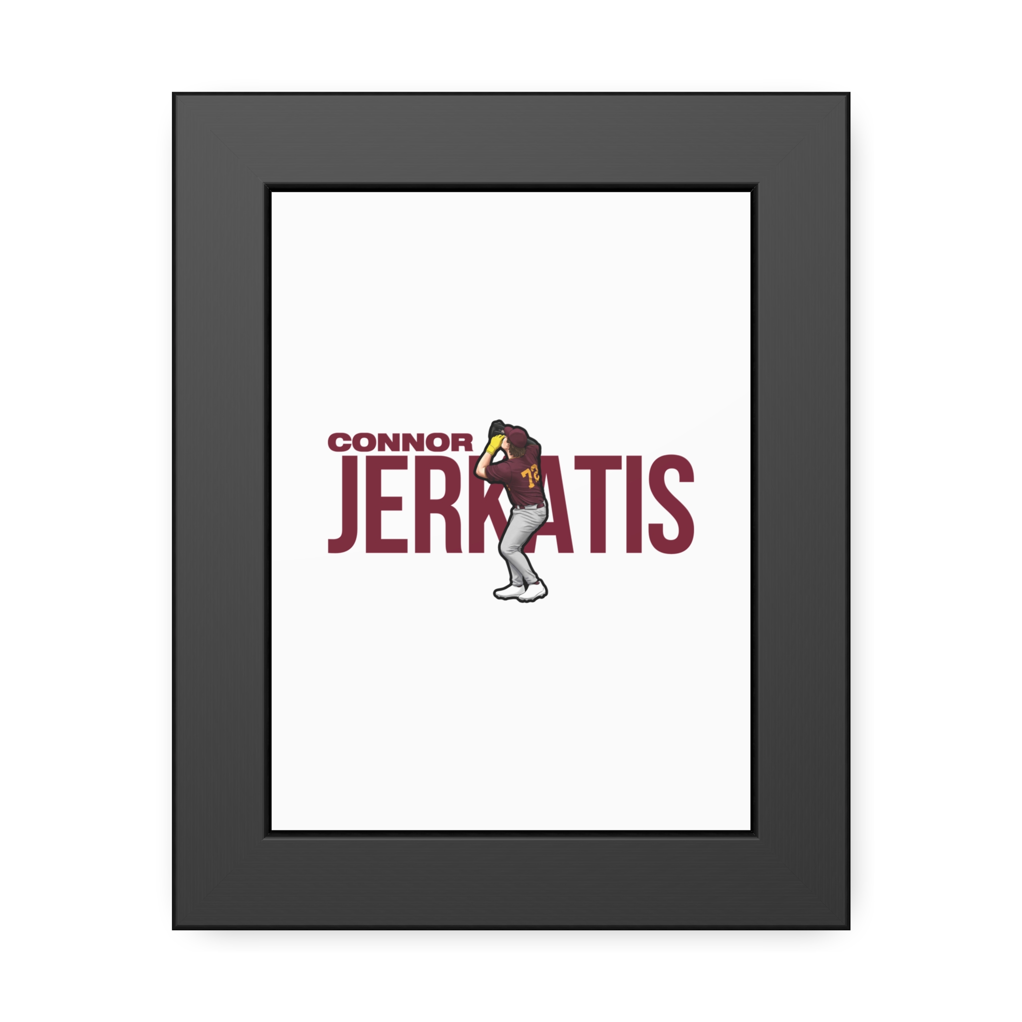 Framed Poster — character_player_name in Black