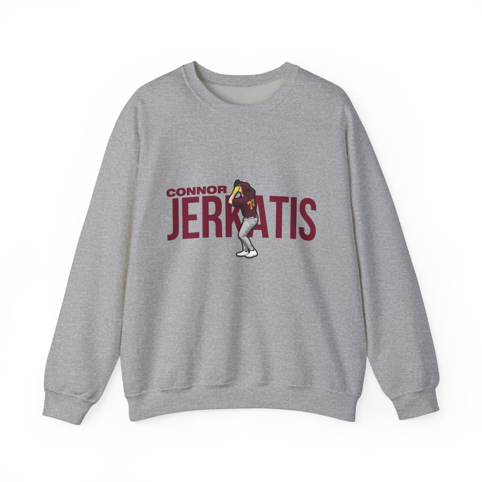Crewneck Sweatshirt — character_player_name in Grey