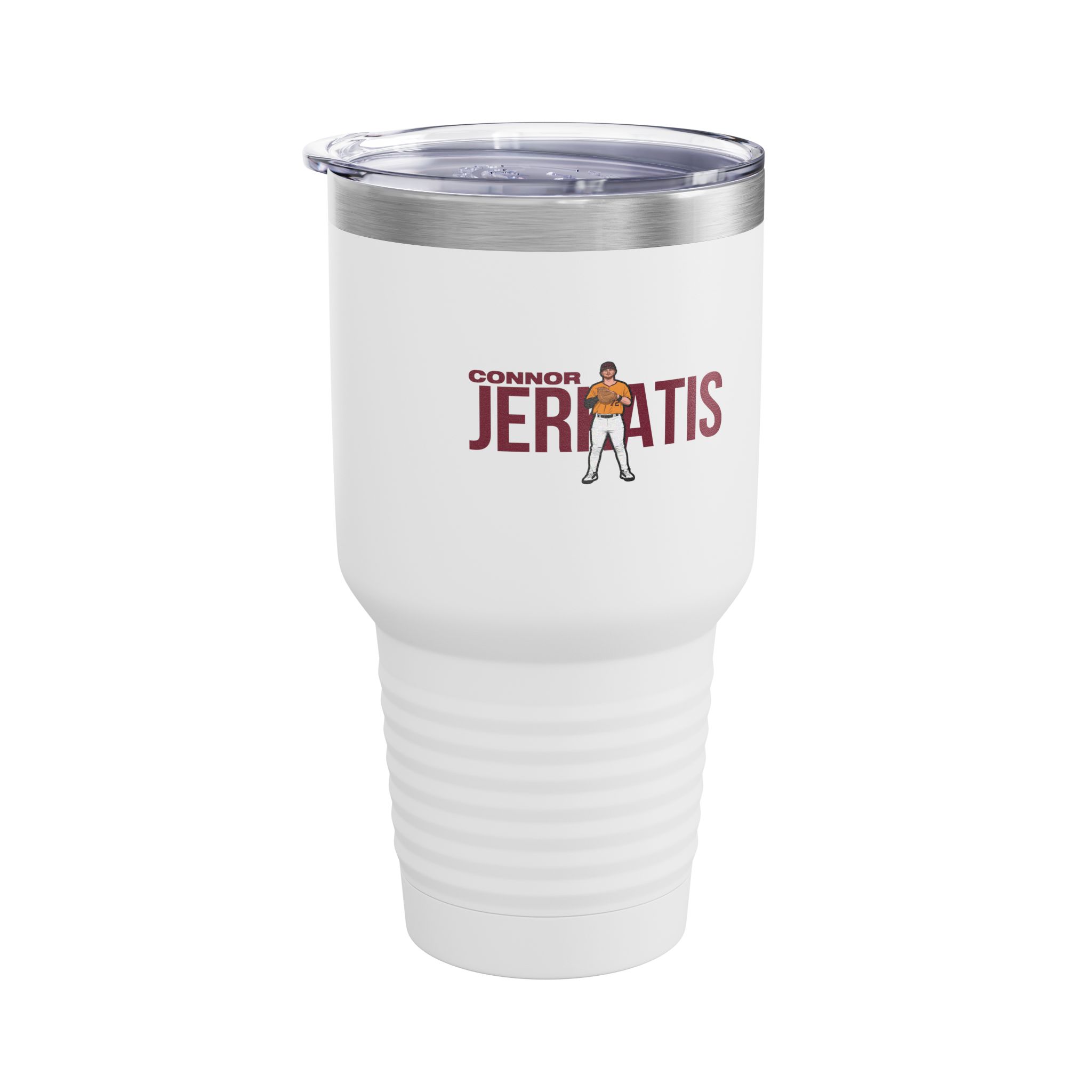 30oz Tumbler — character_player_name in White