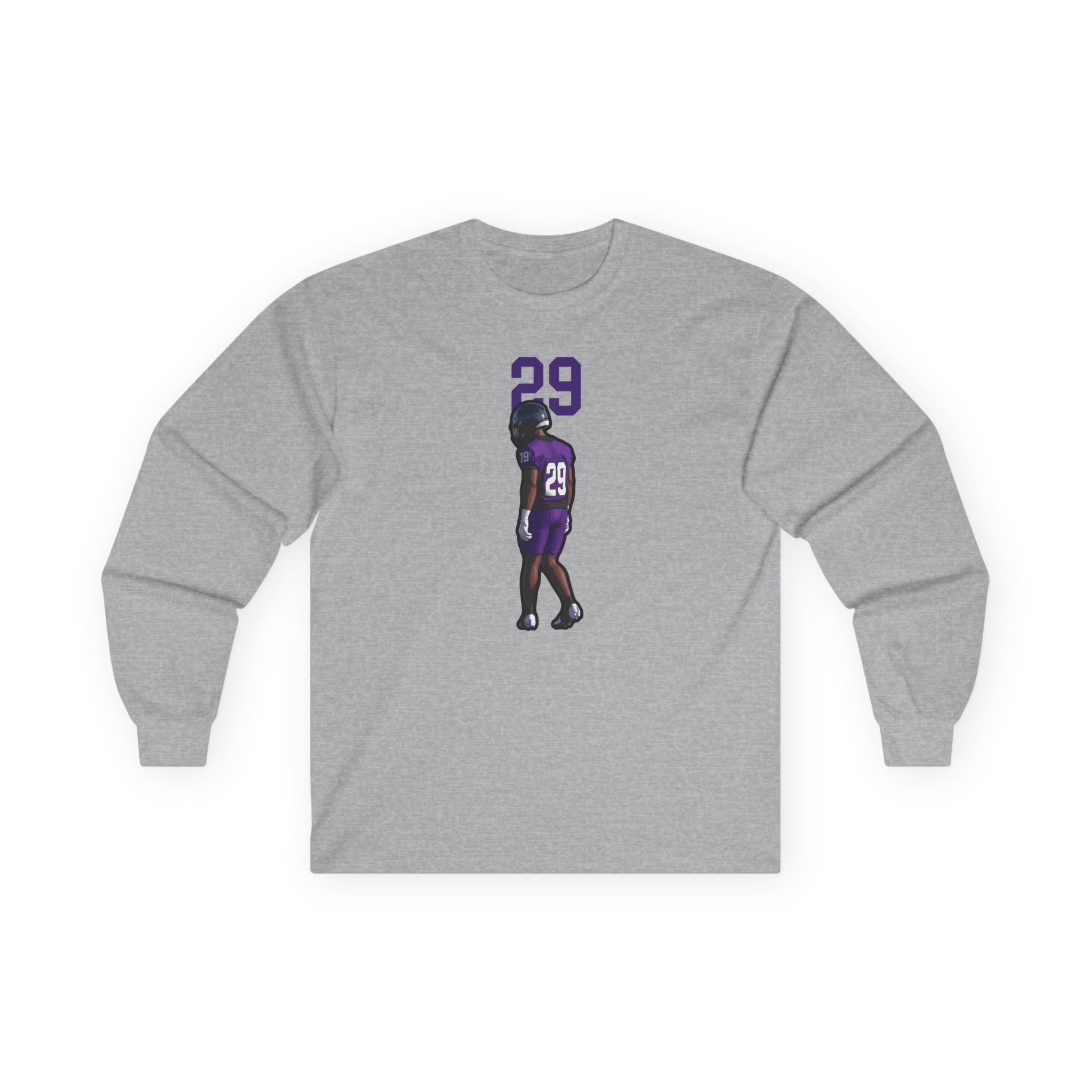 Long Sleeve Tee — character_number_top in Grey