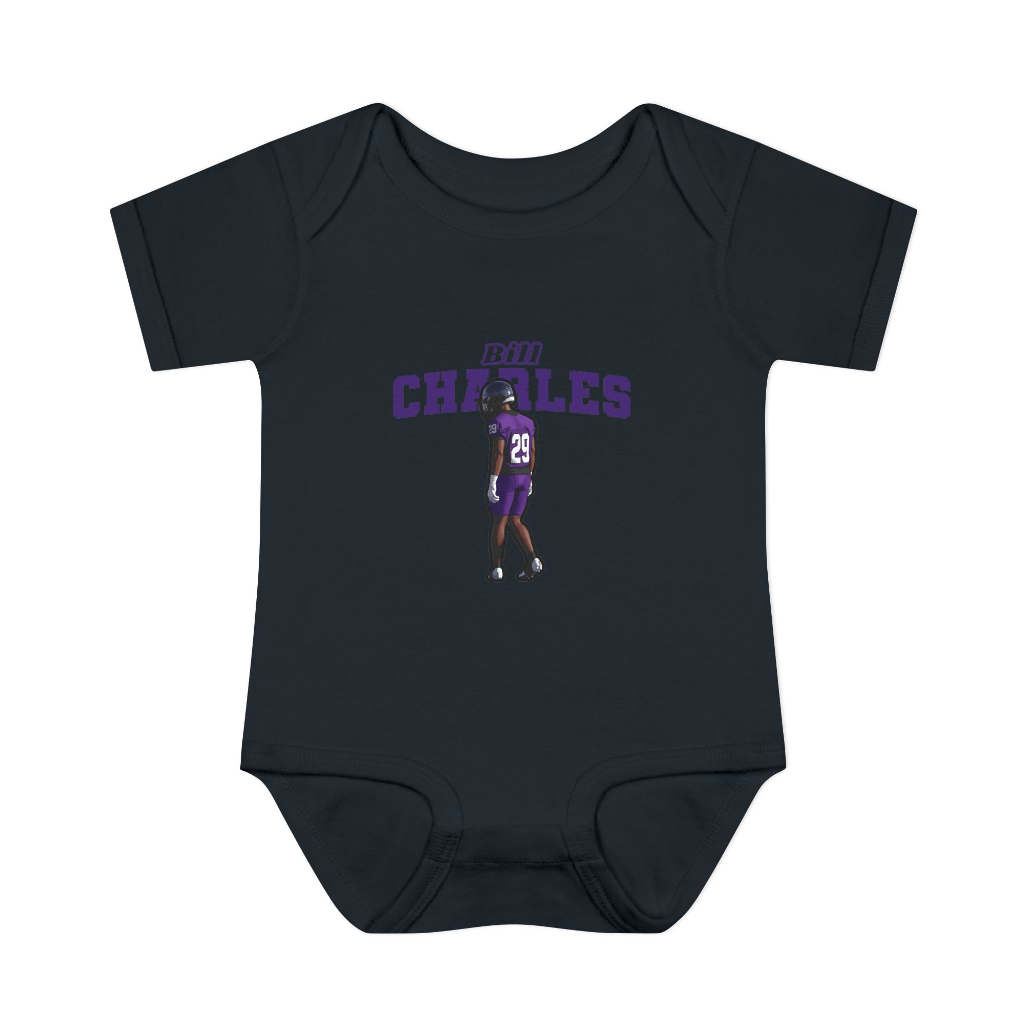 Baby Onesie — character_name_arch in Black
