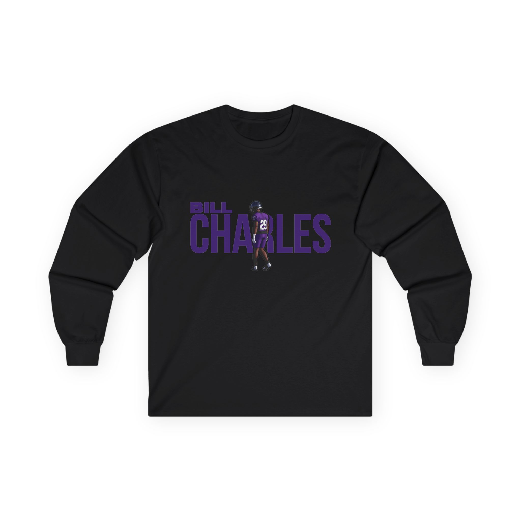 Long Sleeve Tee — character_player_name in Black