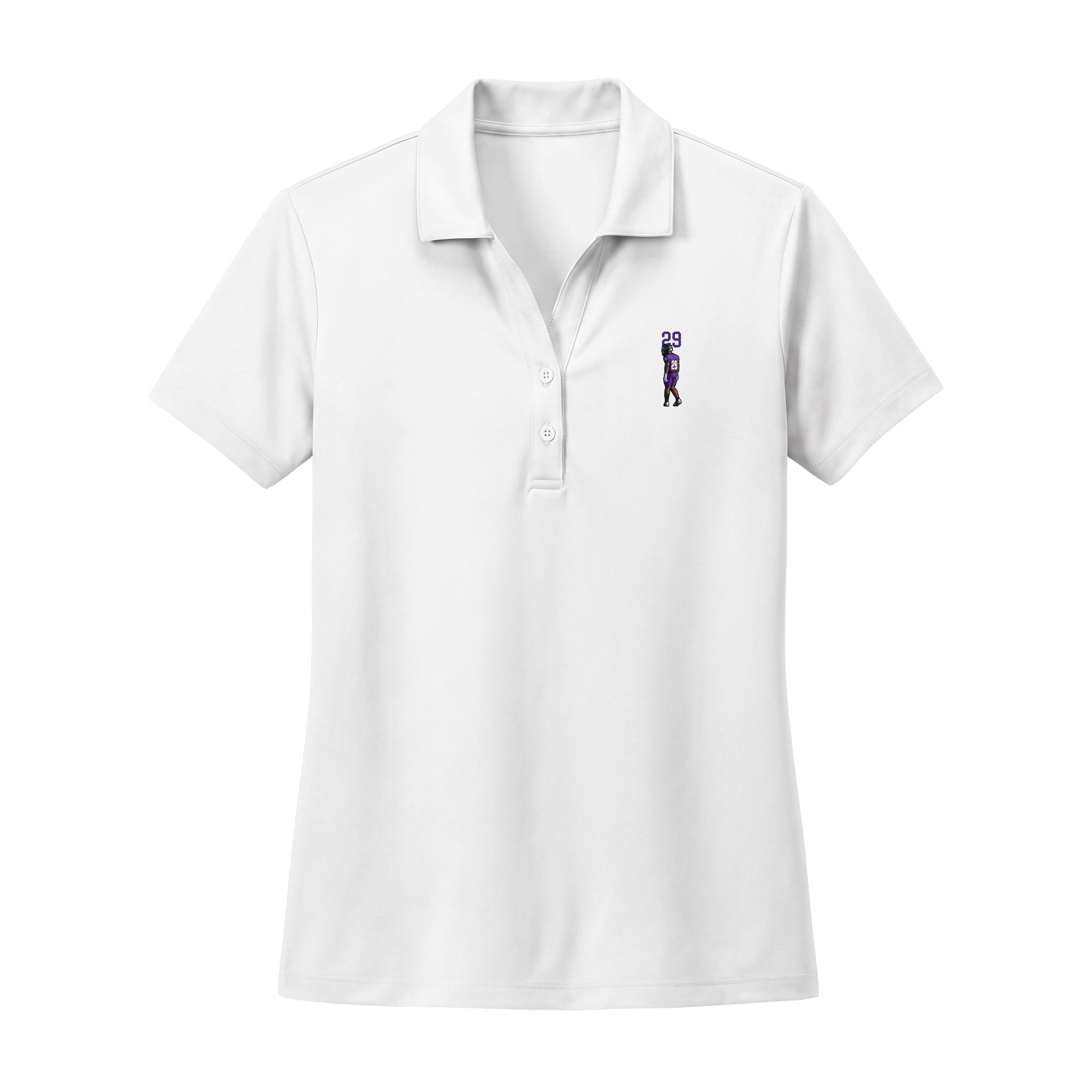 Women's Polo — character_number_top in White