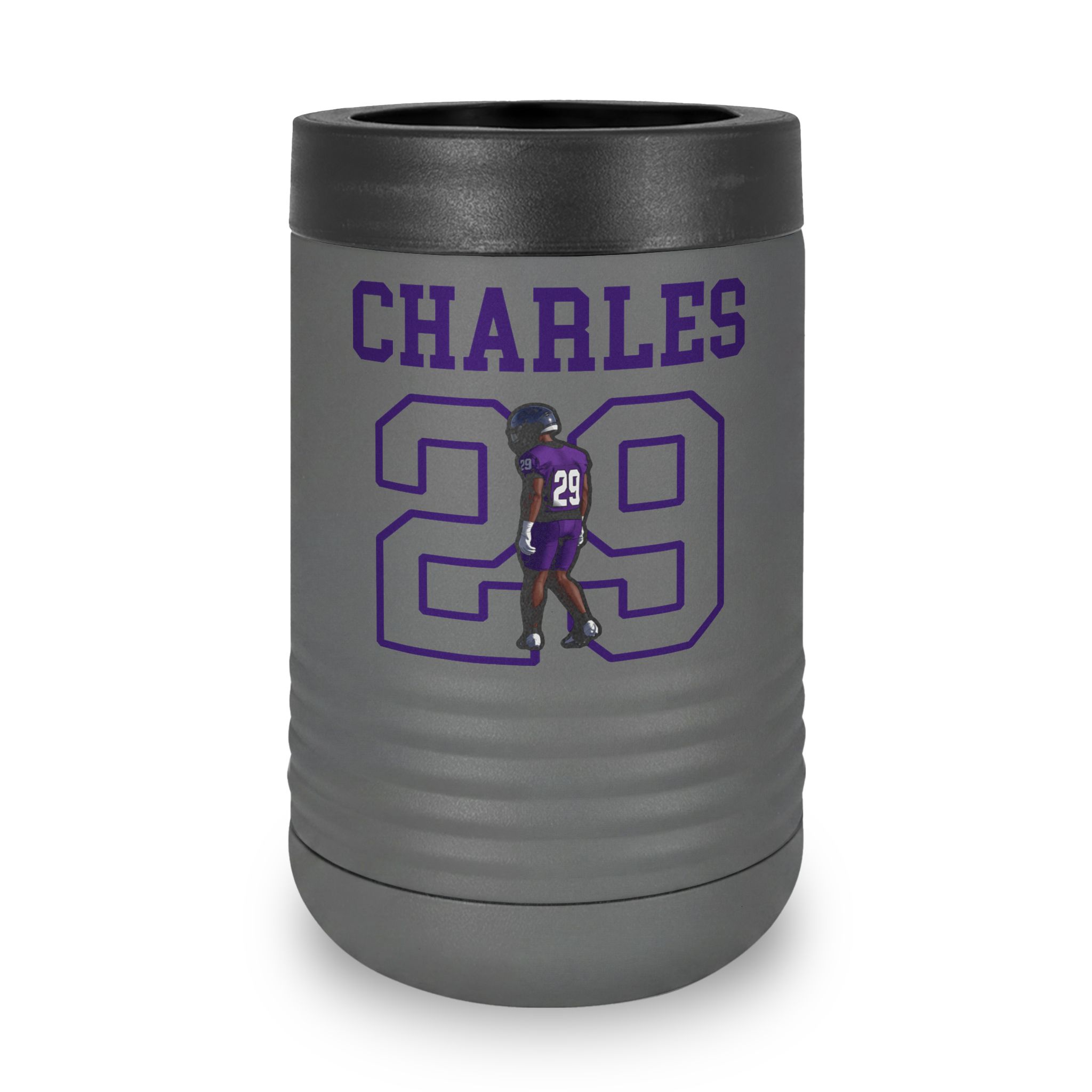Stainless Can Cooler — character_shirsey in Grey