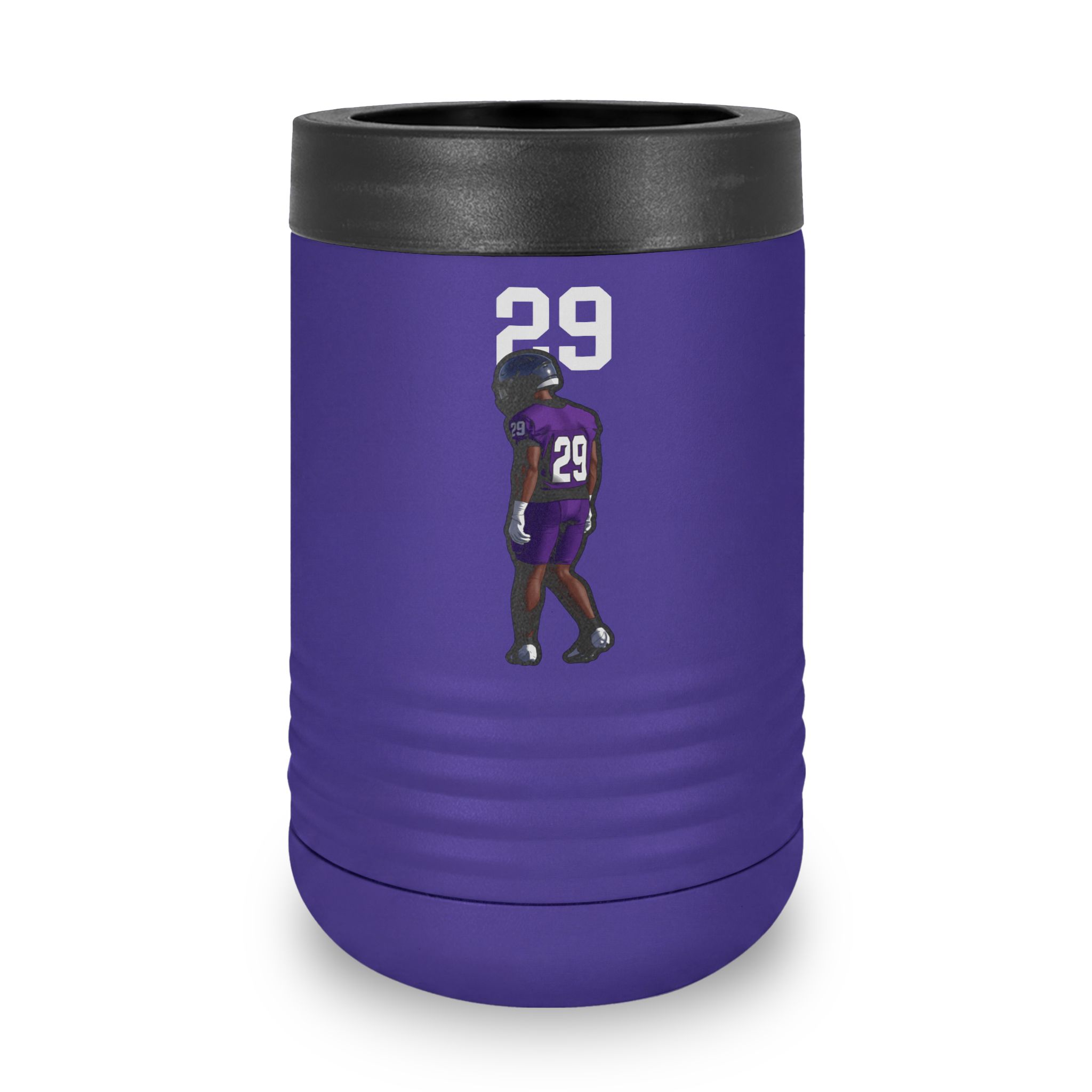 Stainless Can Cooler — character_number_top in Purple