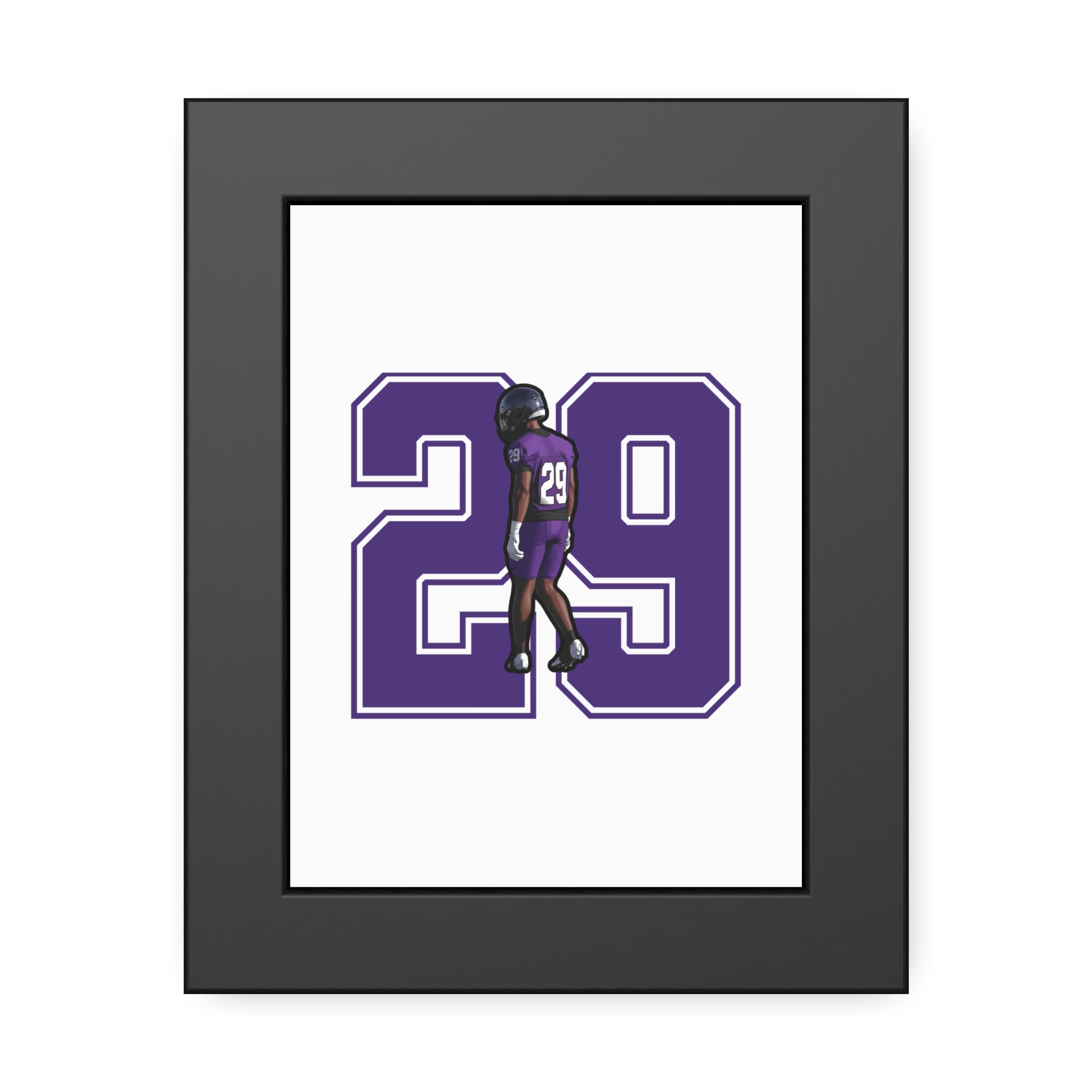 Framed Poster — character_number in Black