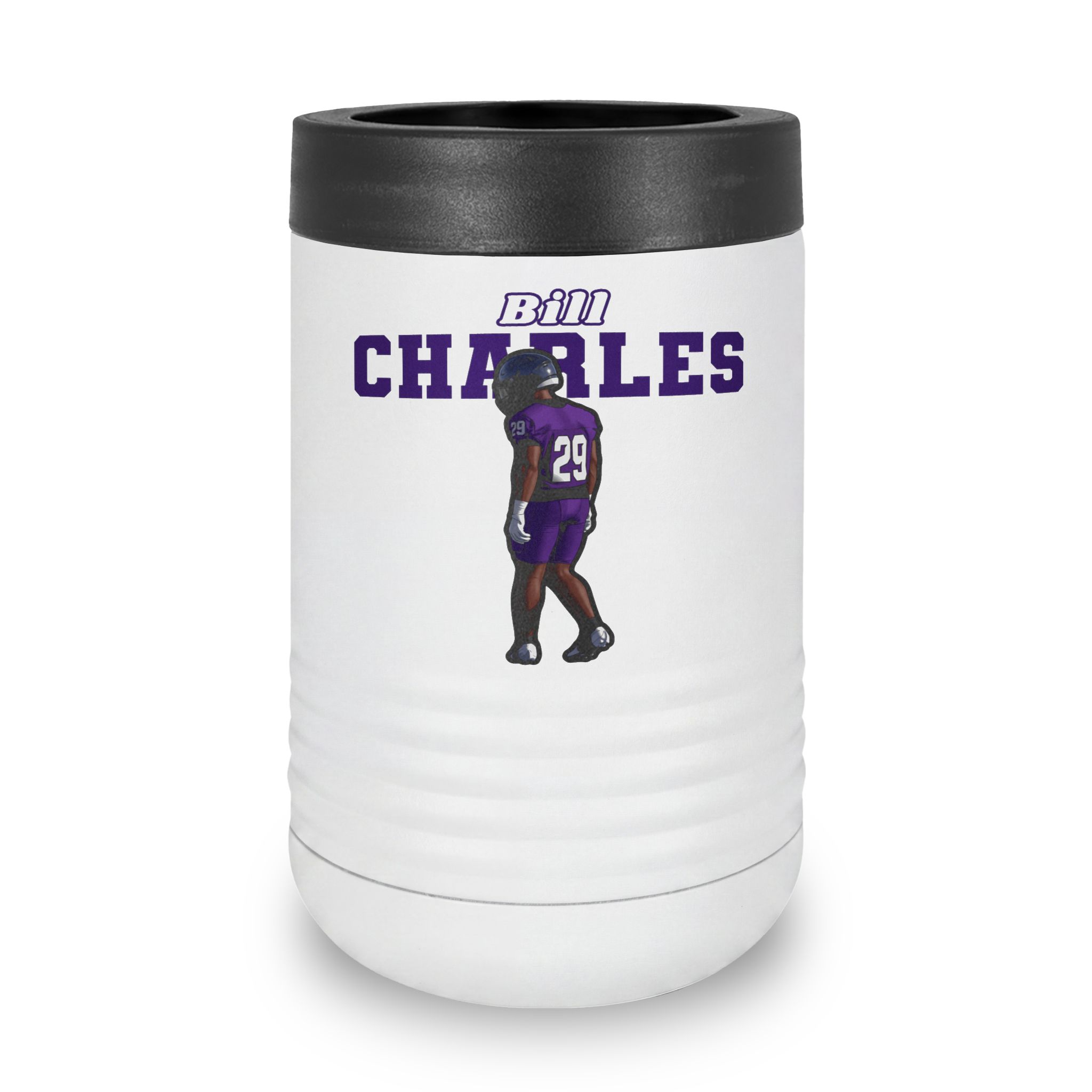 Stainless Can Cooler — character_name_arch in White