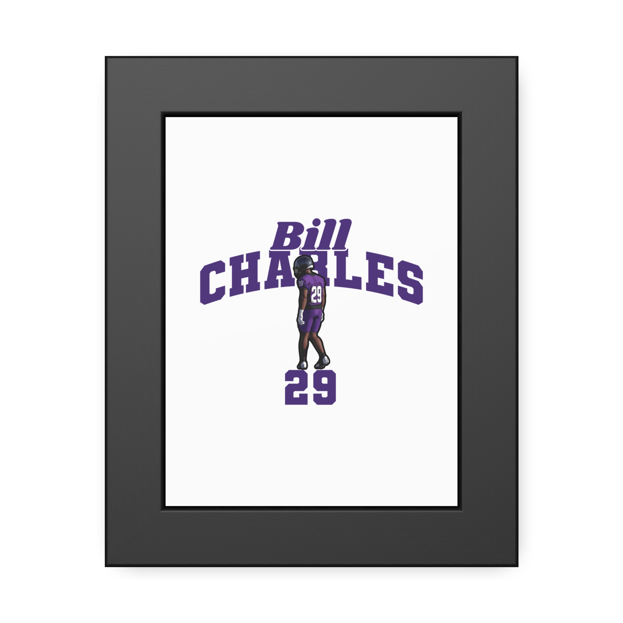 Framed Poster — character_signature_arch in Black