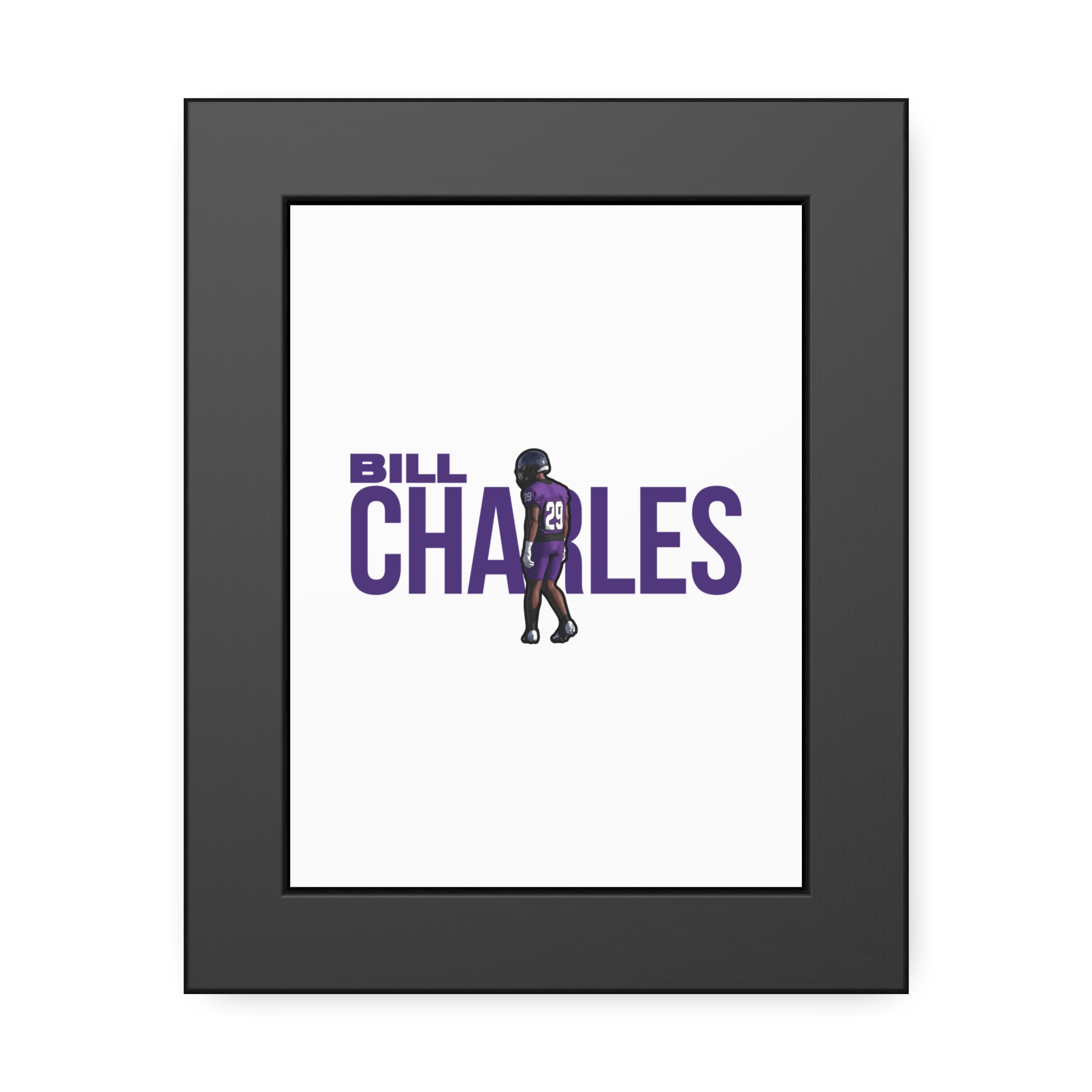 Framed Poster — character_player_name in Black