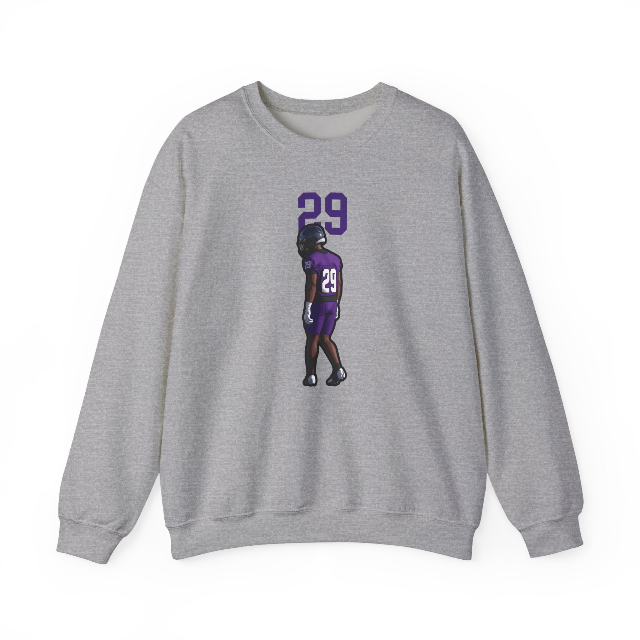 Crewneck Sweatshirt — character_number_top in Grey