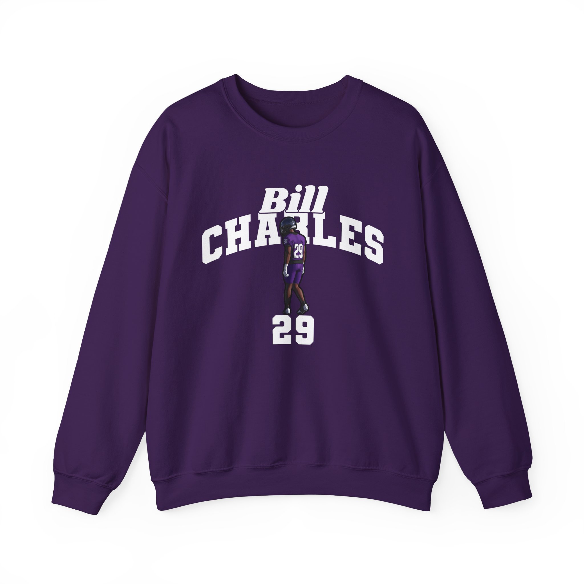Crewneck Sweatshirt — character_signature_arch in Purple