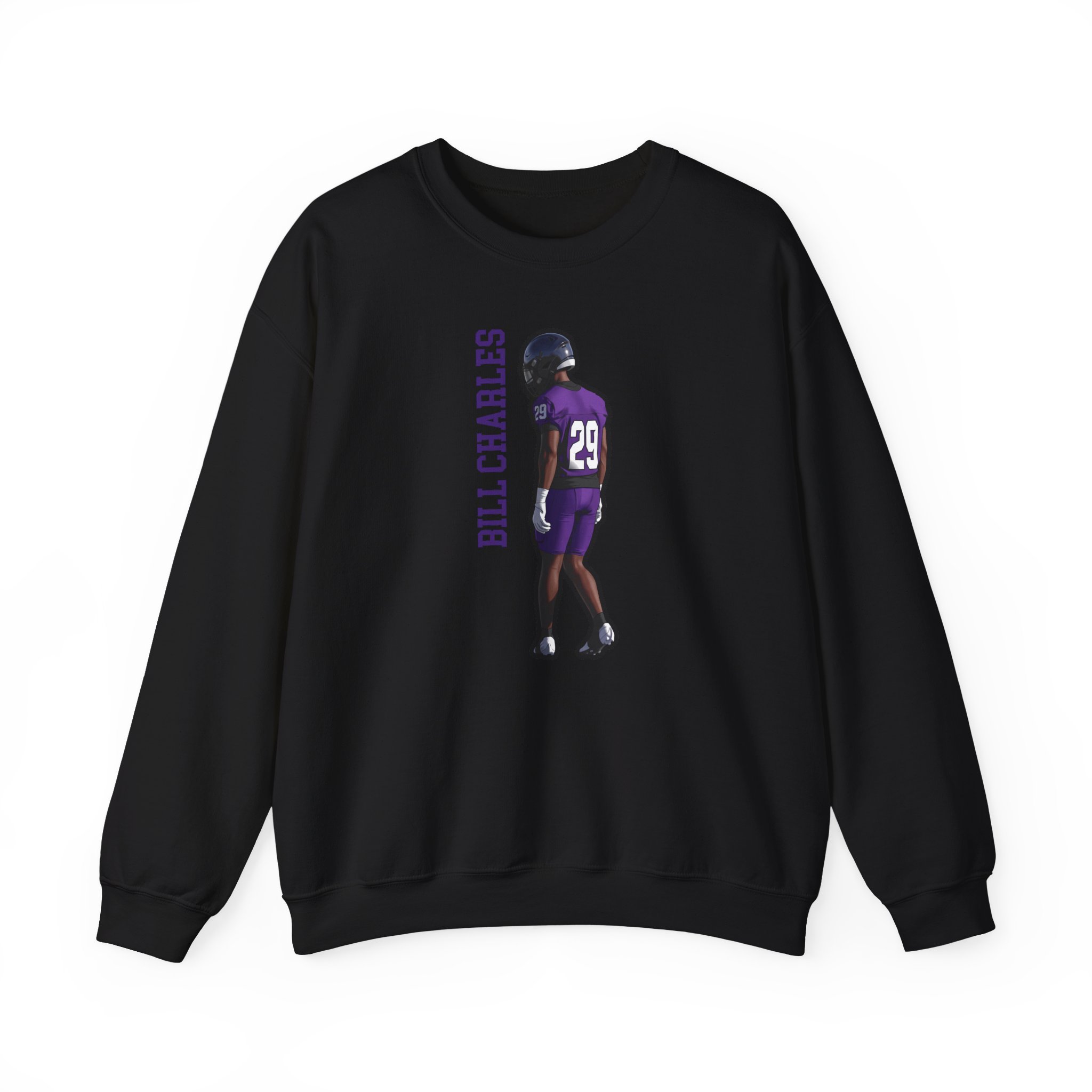 Crewneck Sweatshirt — character_name_vertical in Black