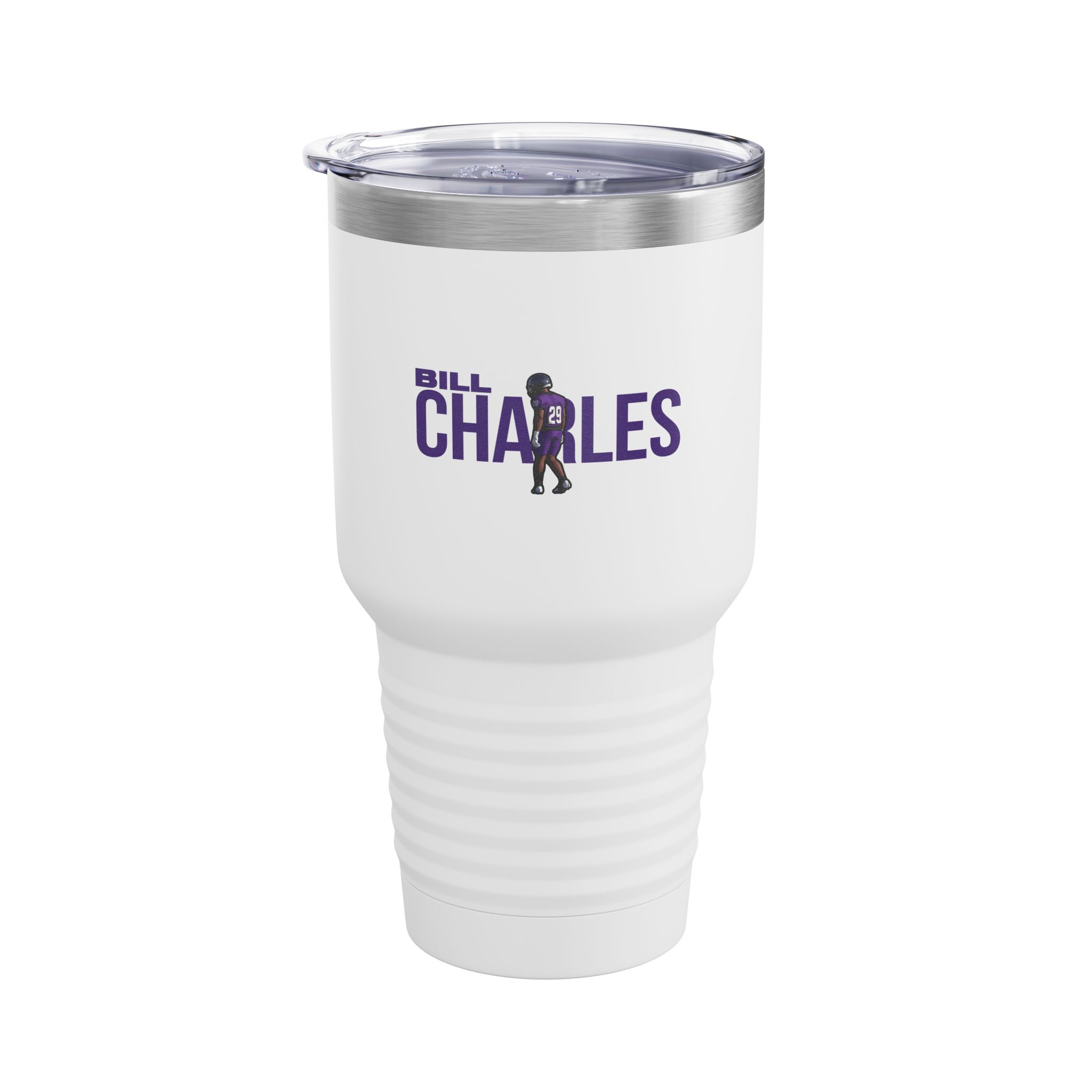 30oz Tumbler — character_player_name in White