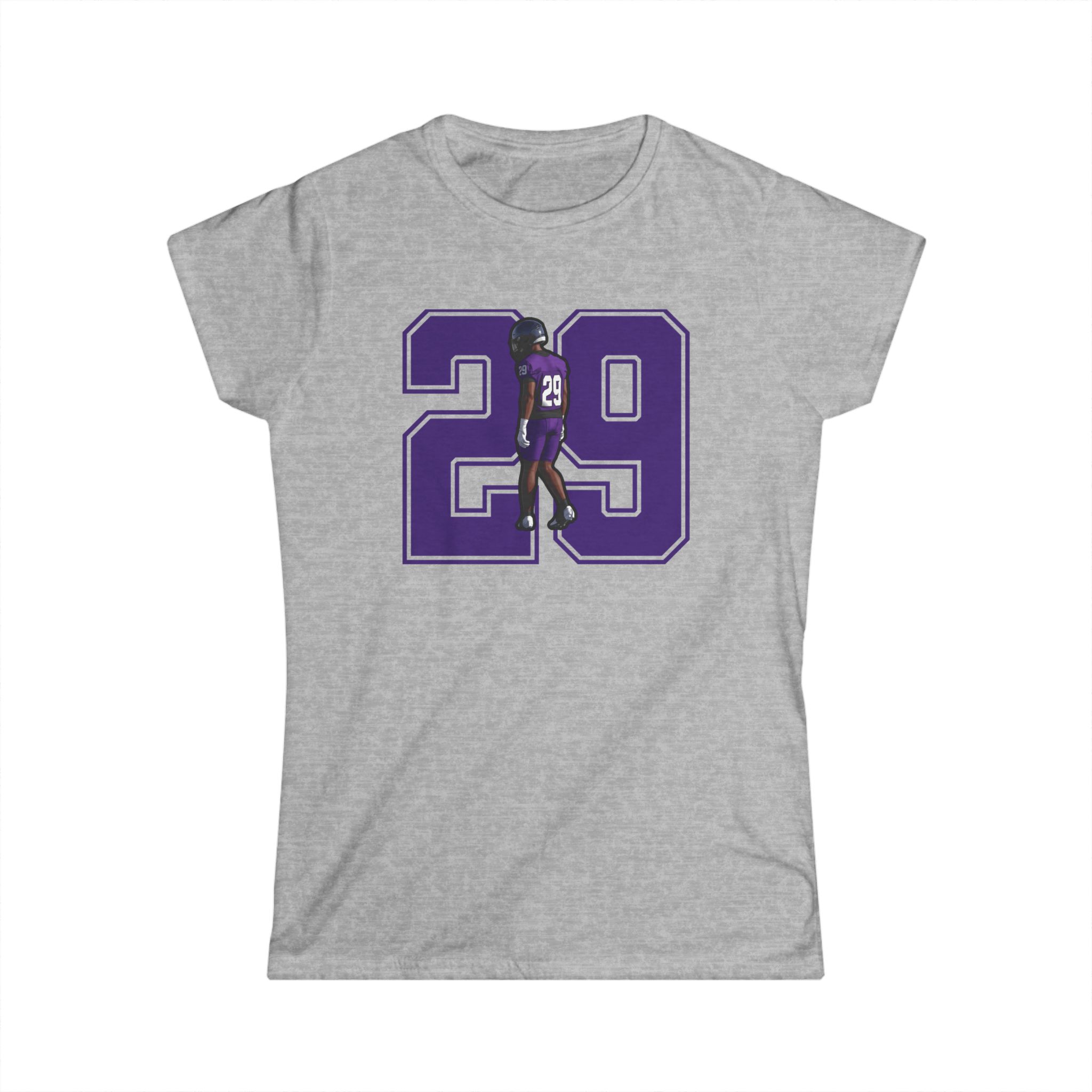 Women's Softstyle Tee — character_number in Grey