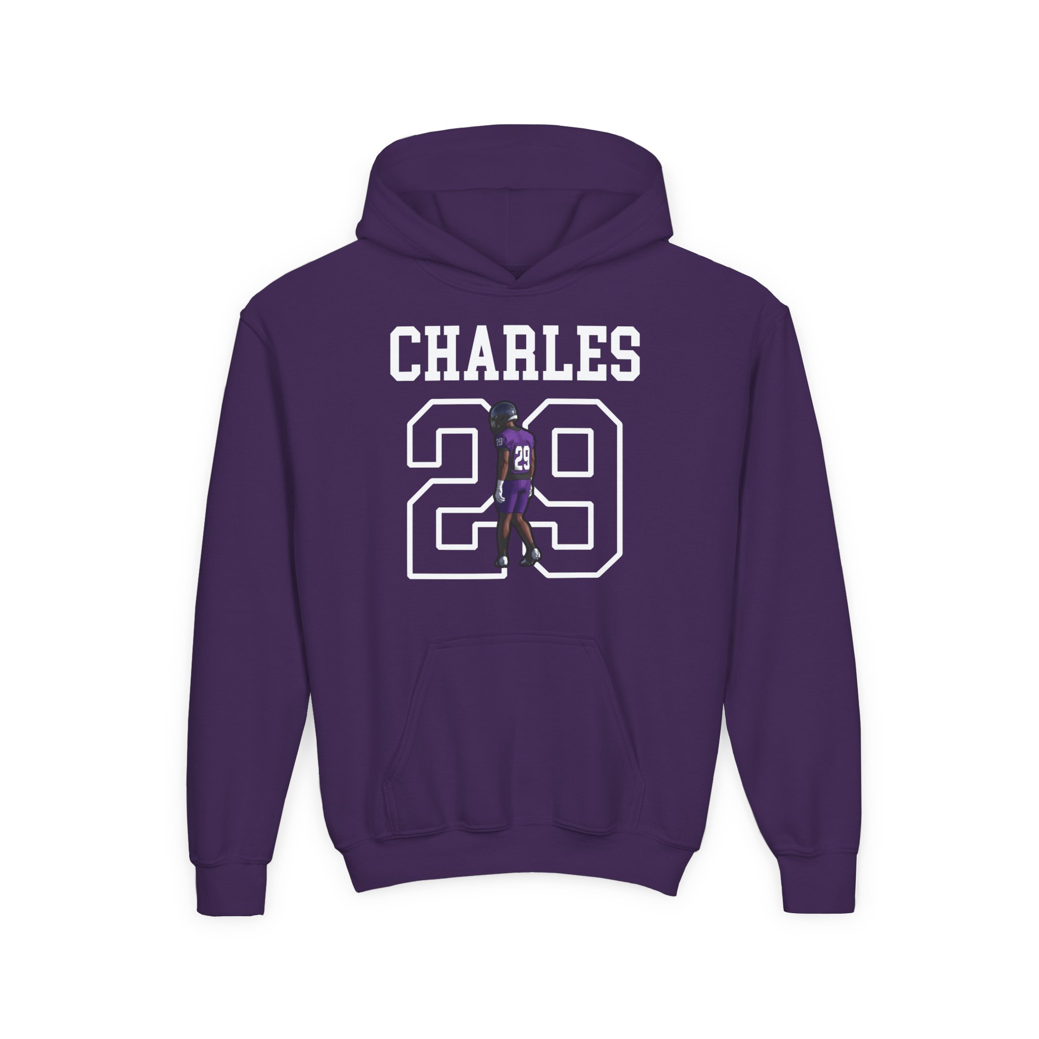 Youth Hoodie — character_shirsey in Purple