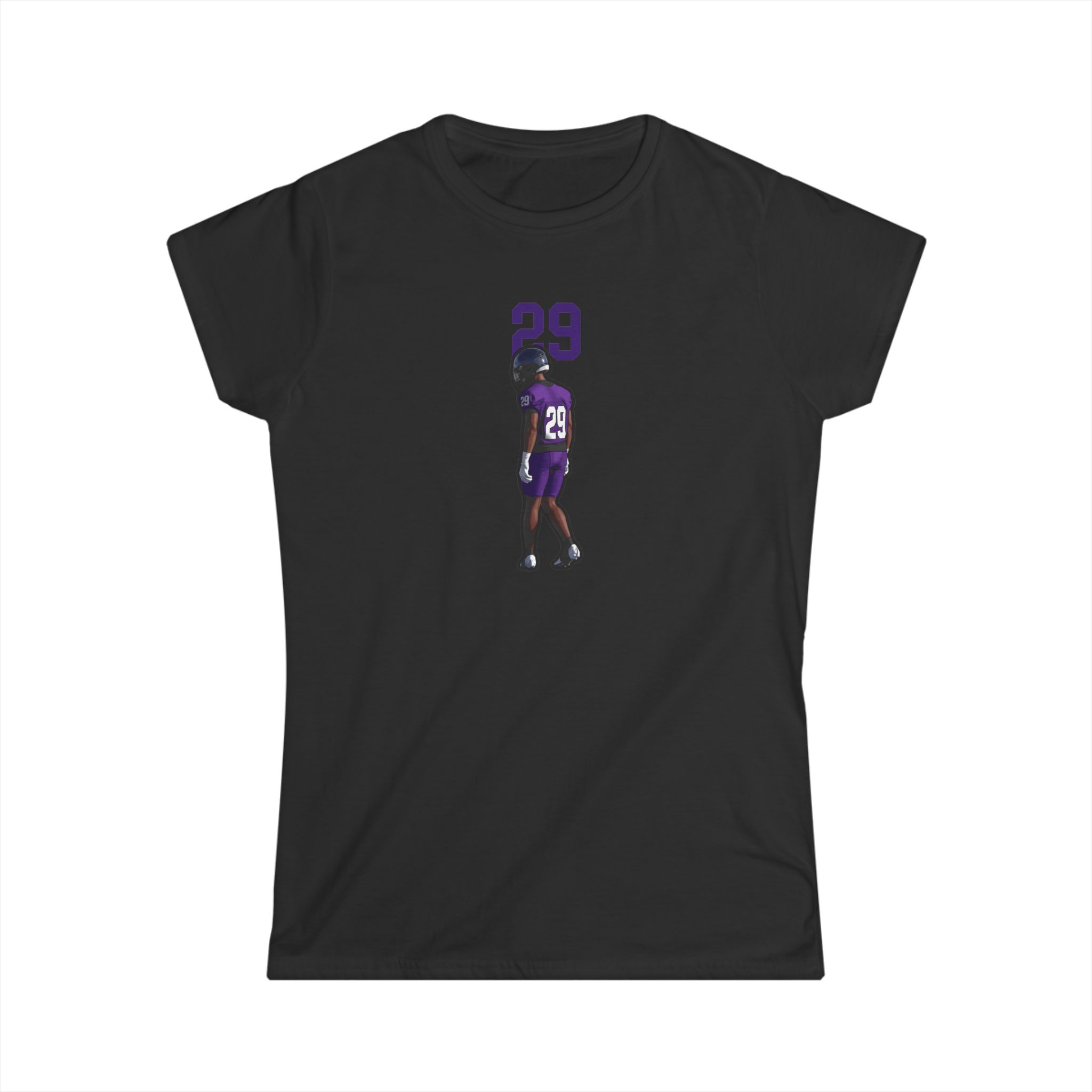 Women's Softstyle Tee — character_number_top in Black