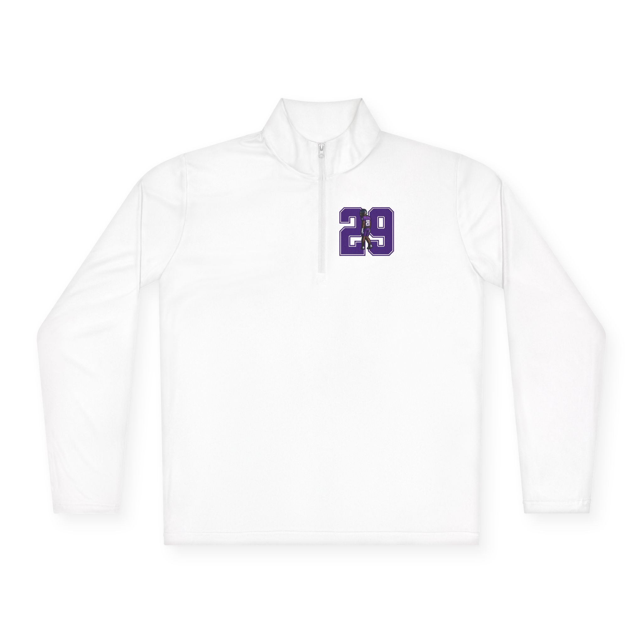 Q-Zip Pullover — character_number in White