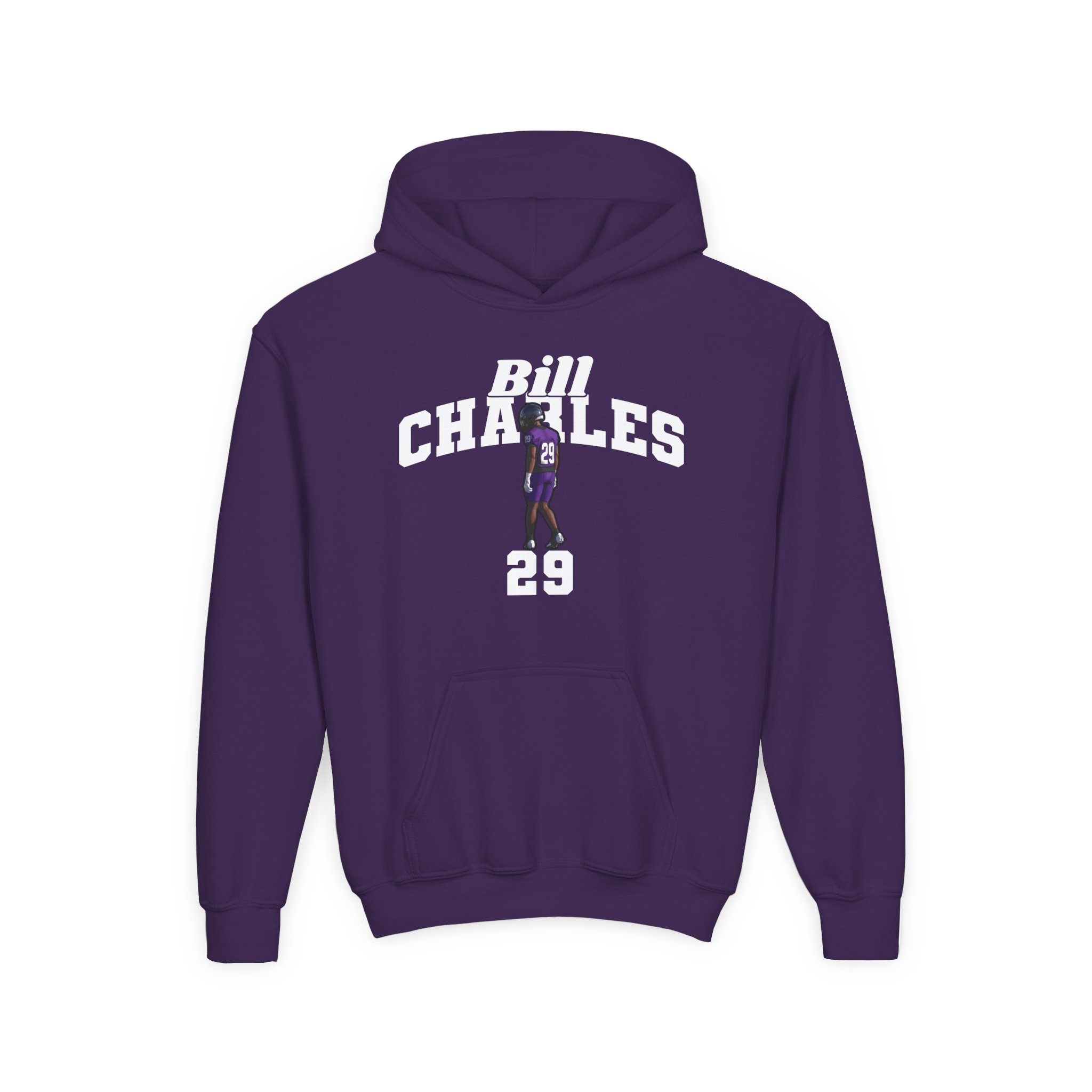 Youth Hoodie — character_signature_arch in Purple