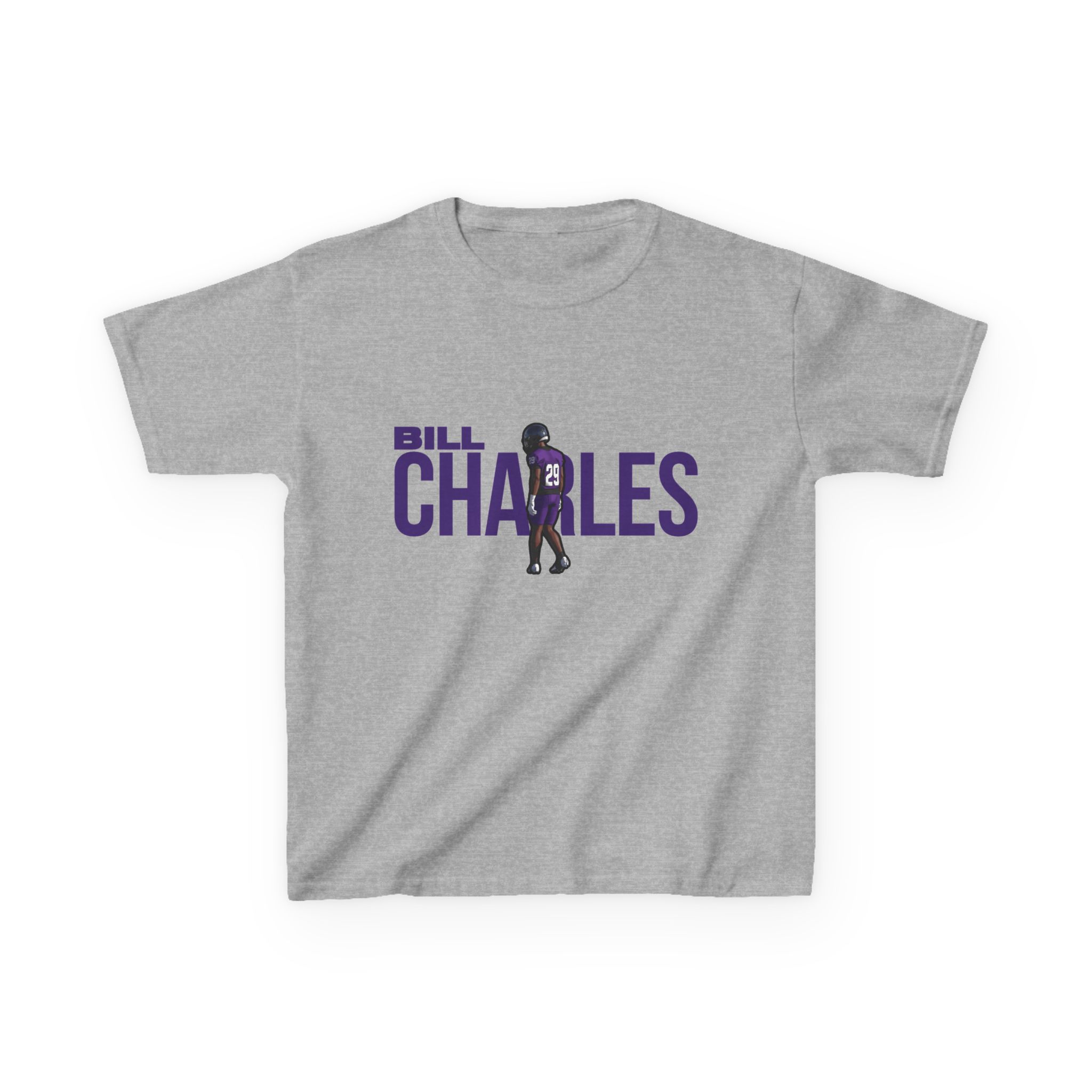 Youth Tee — character_player_name in Grey