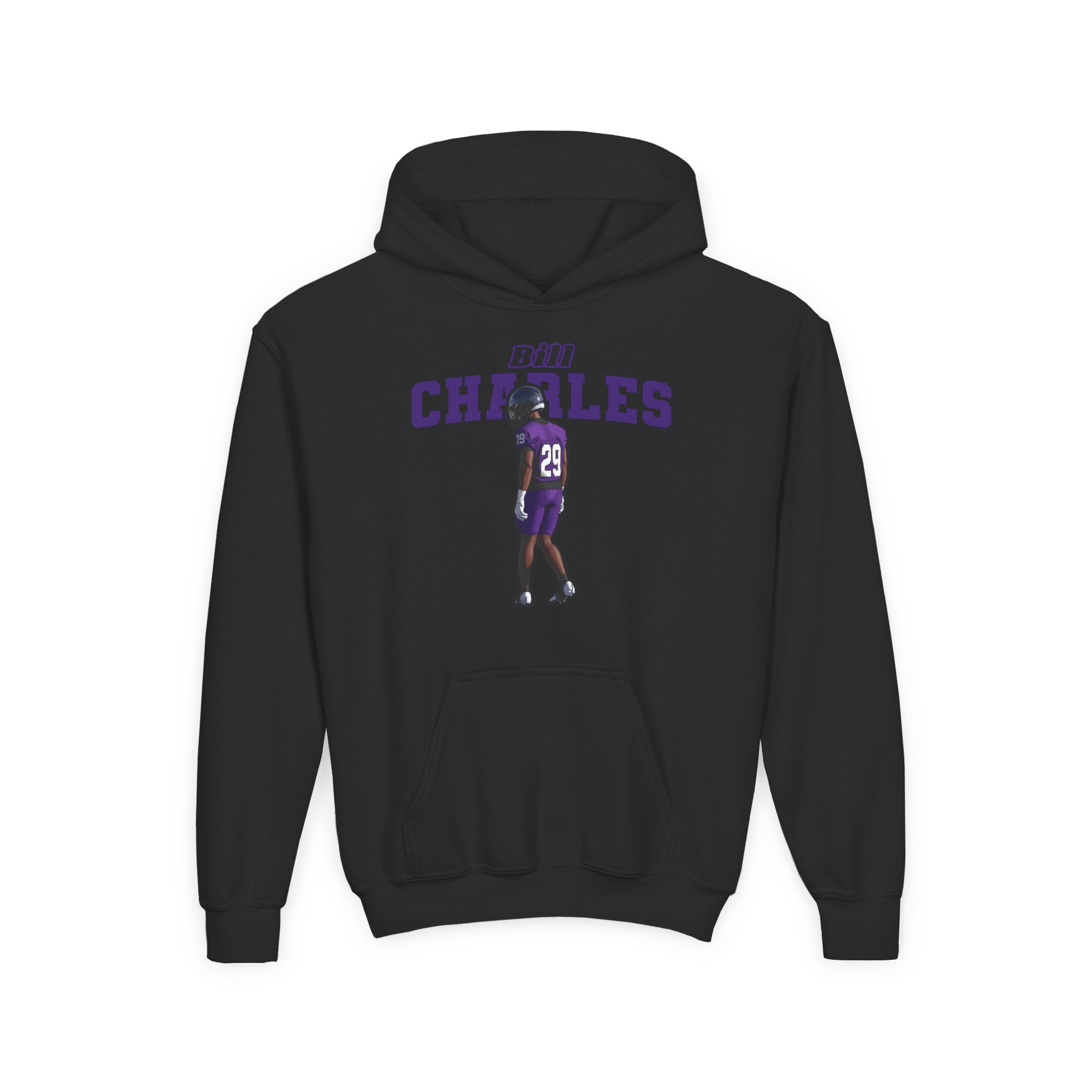 Youth Hoodie — character_name_arch in Black