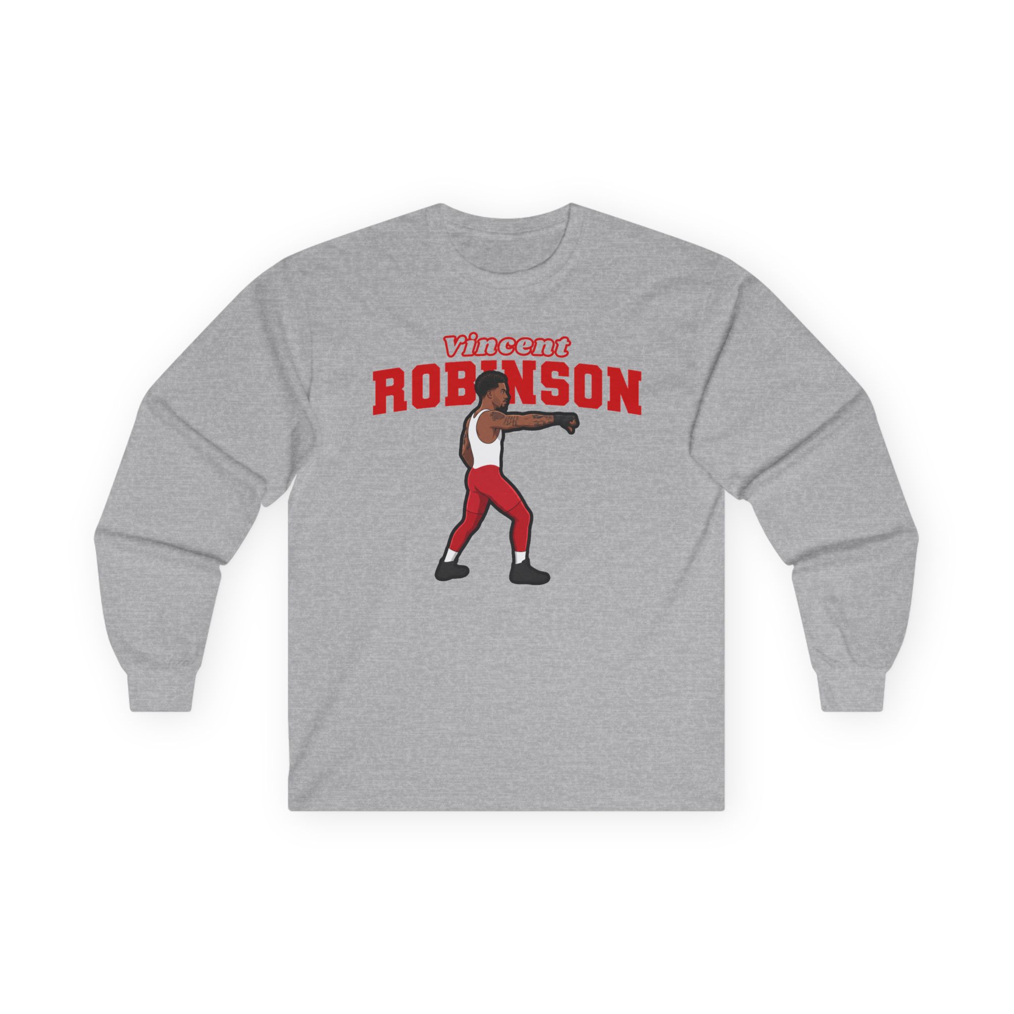 Long Sleeve Tee — character_name_arch in Grey