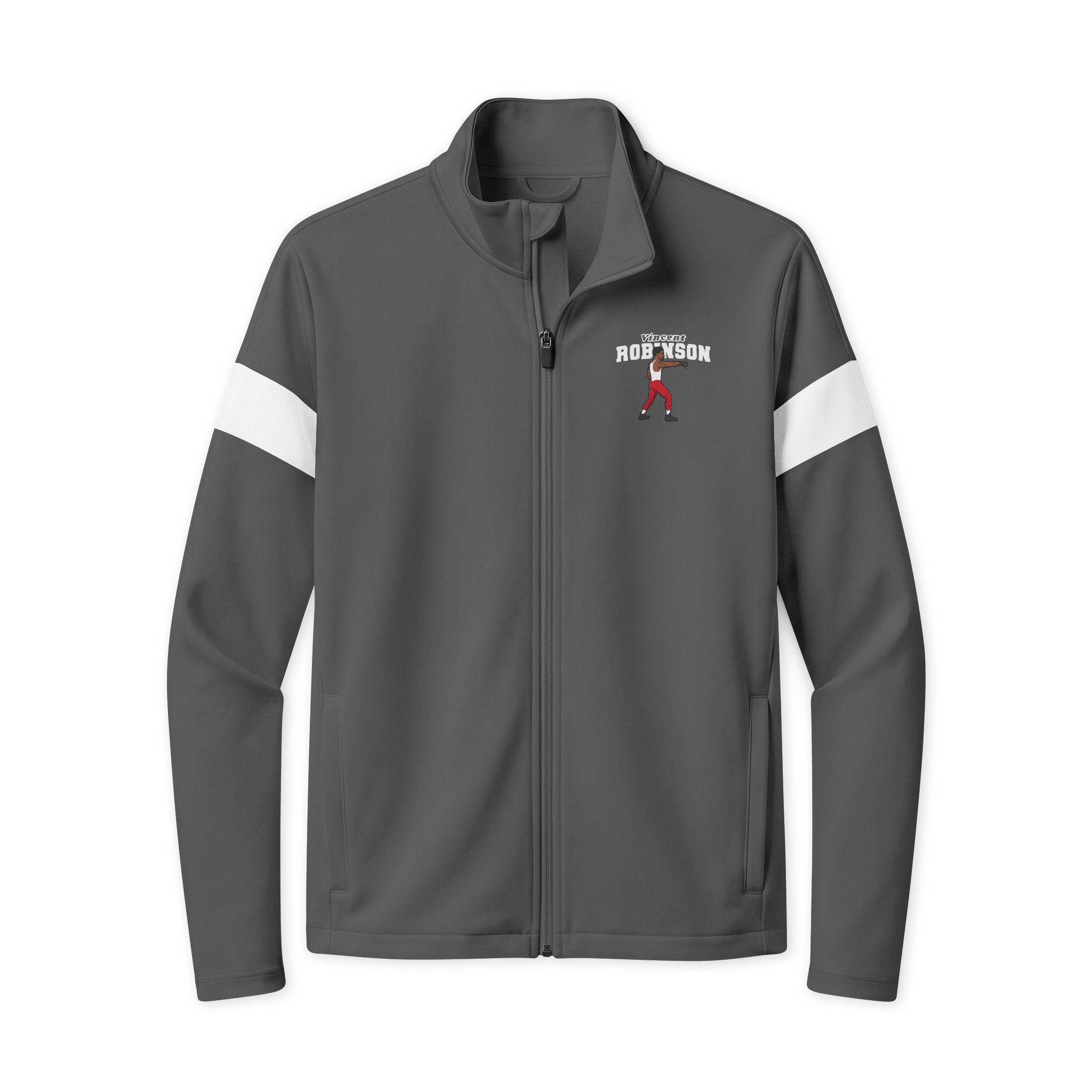 Travel Full-Zip Jacket — character_name_arch in Iron Grey/ White