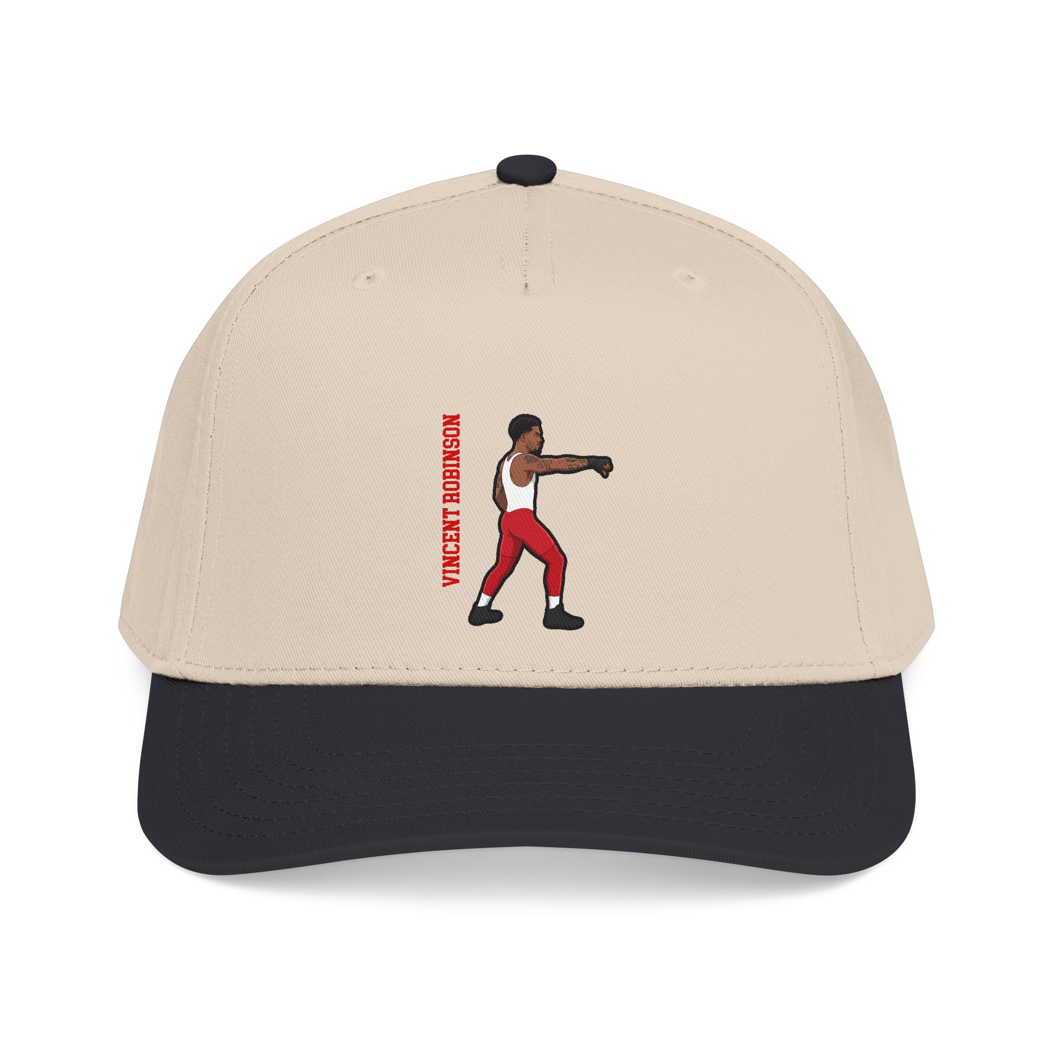 Baseball Cap — character_name_vertical in Black / Natural