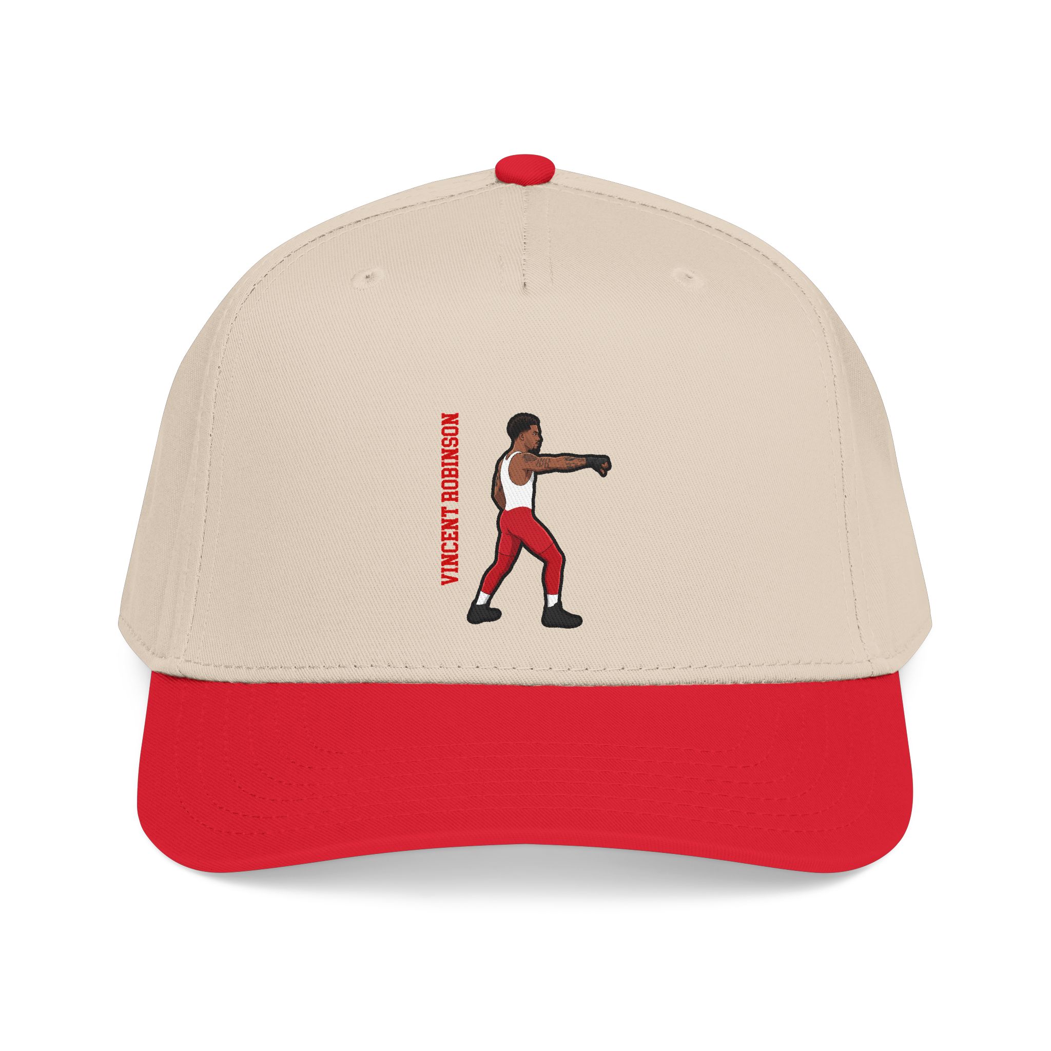 Baseball Cap — character_name_vertical in Red / Natural