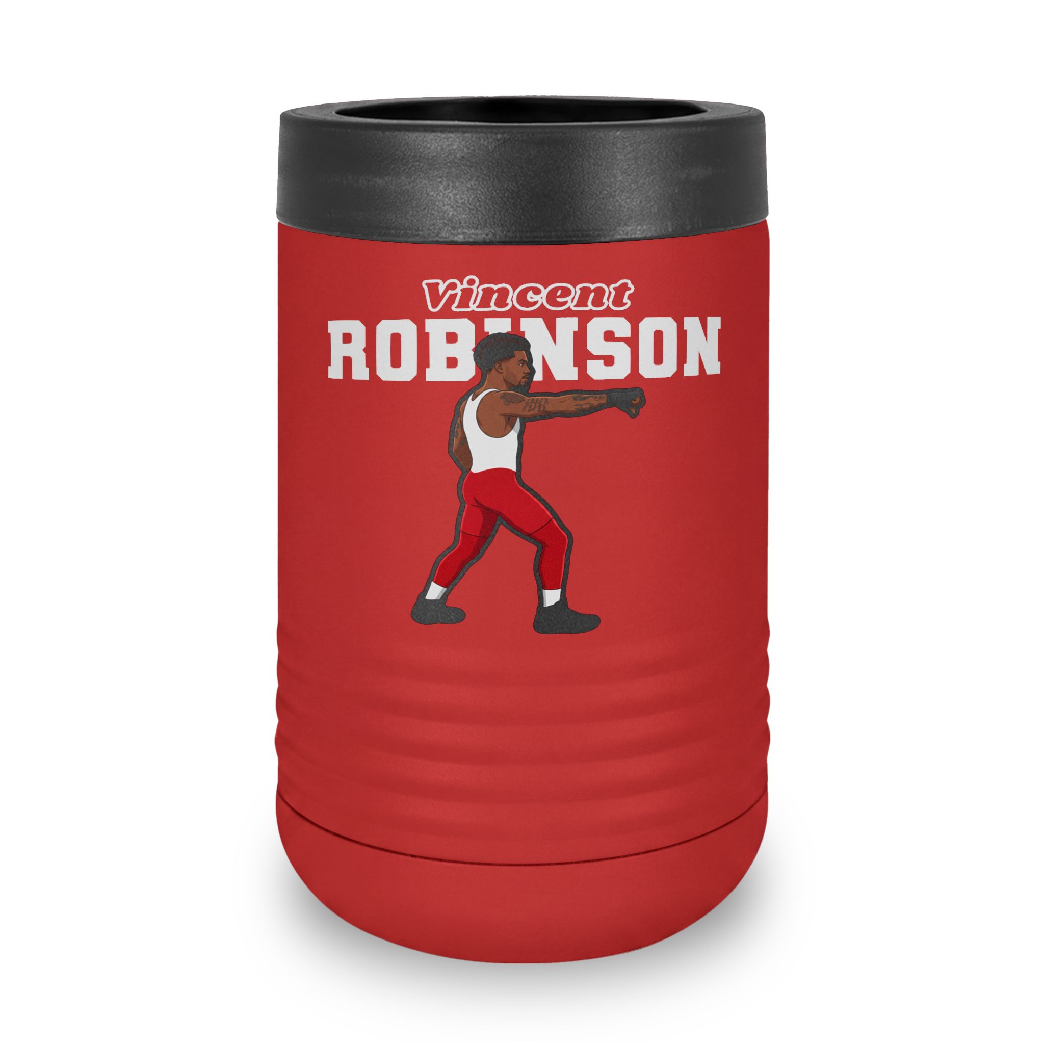 Stainless Can Cooler — character_name_arch in Red