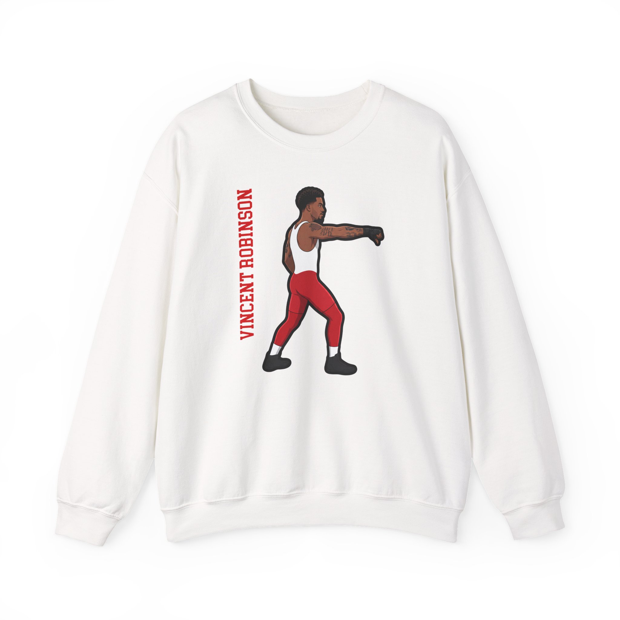 Crewneck Sweatshirt — character_name_vertical in White