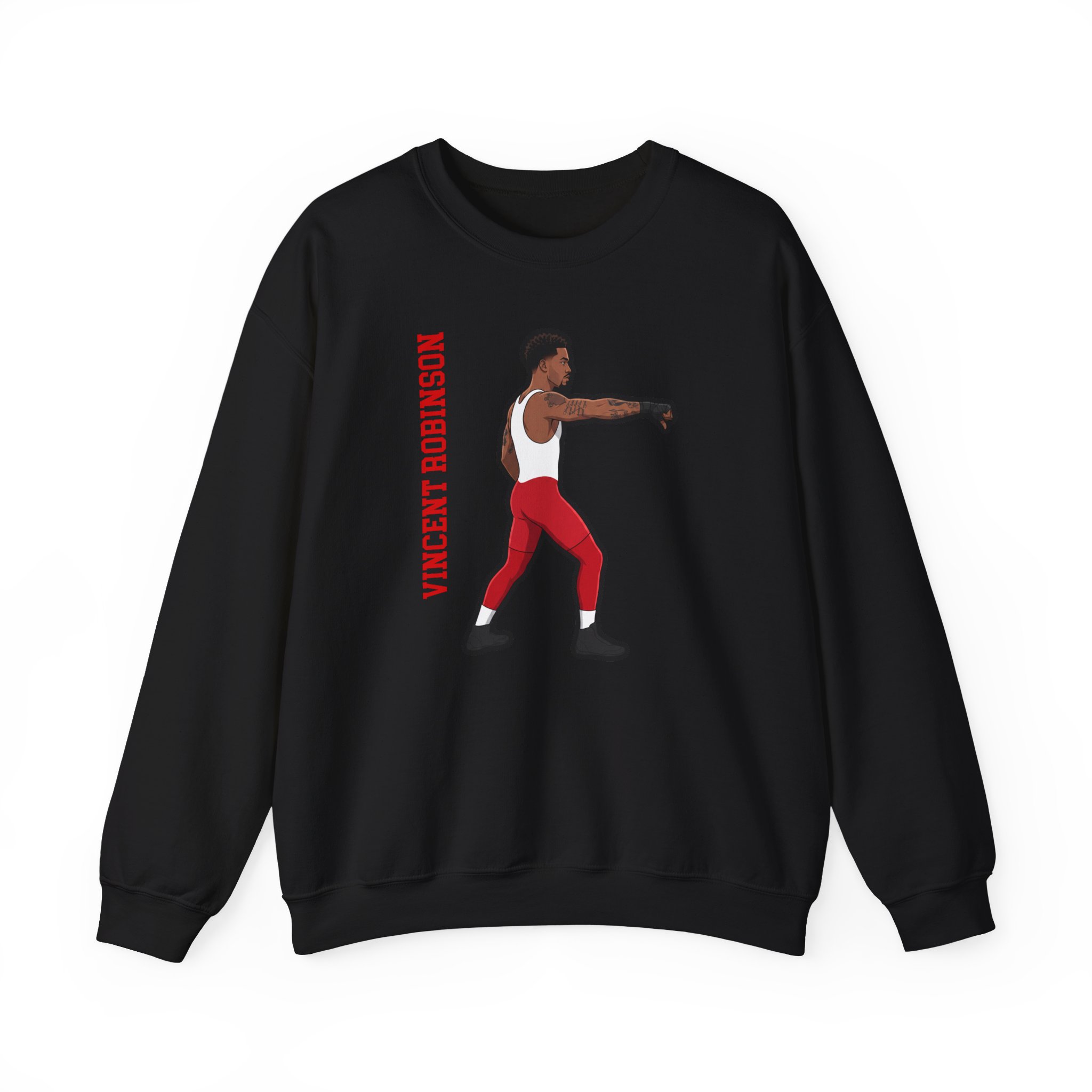 Crewneck Sweatshirt — character_name_vertical in Black