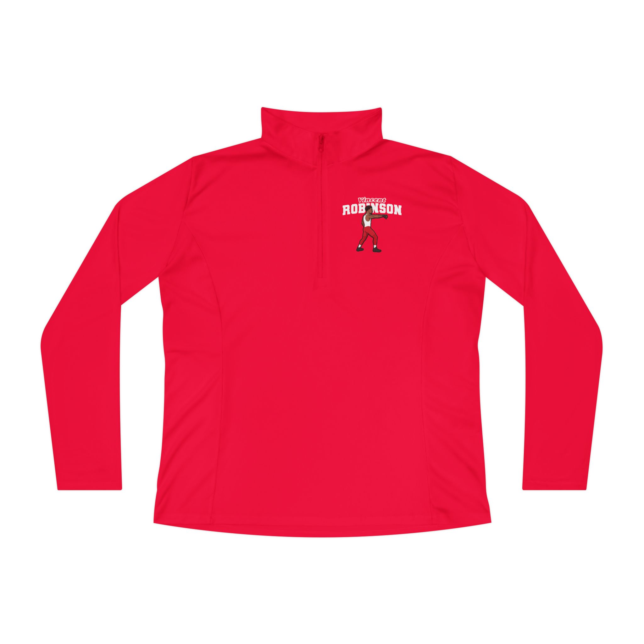 Women's Q-Zip Pullover — character_name_arch in Red