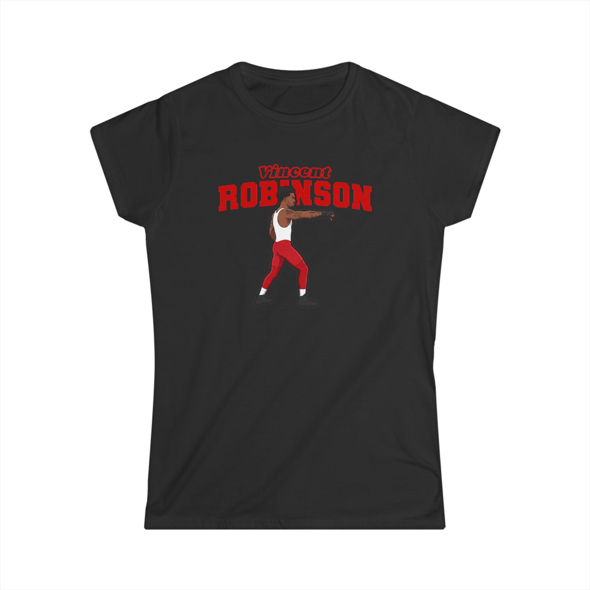 Women's Softstyle Tee — character_name_arch in Black