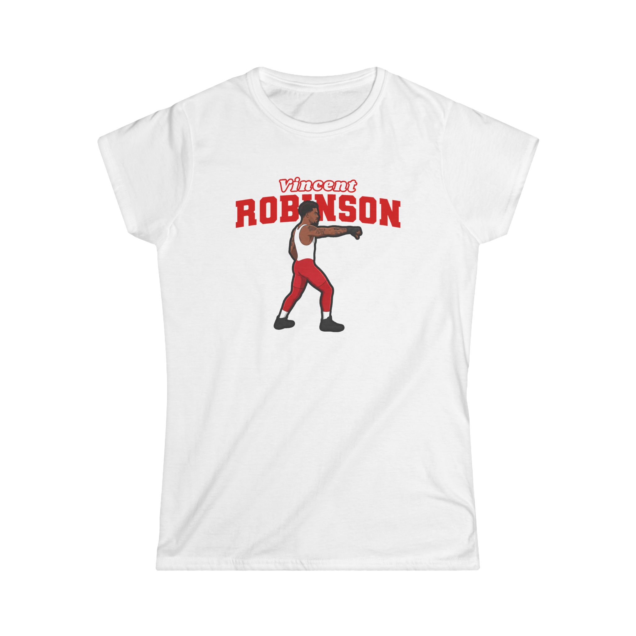 Women's Softstyle Tee — character_name_arch in White