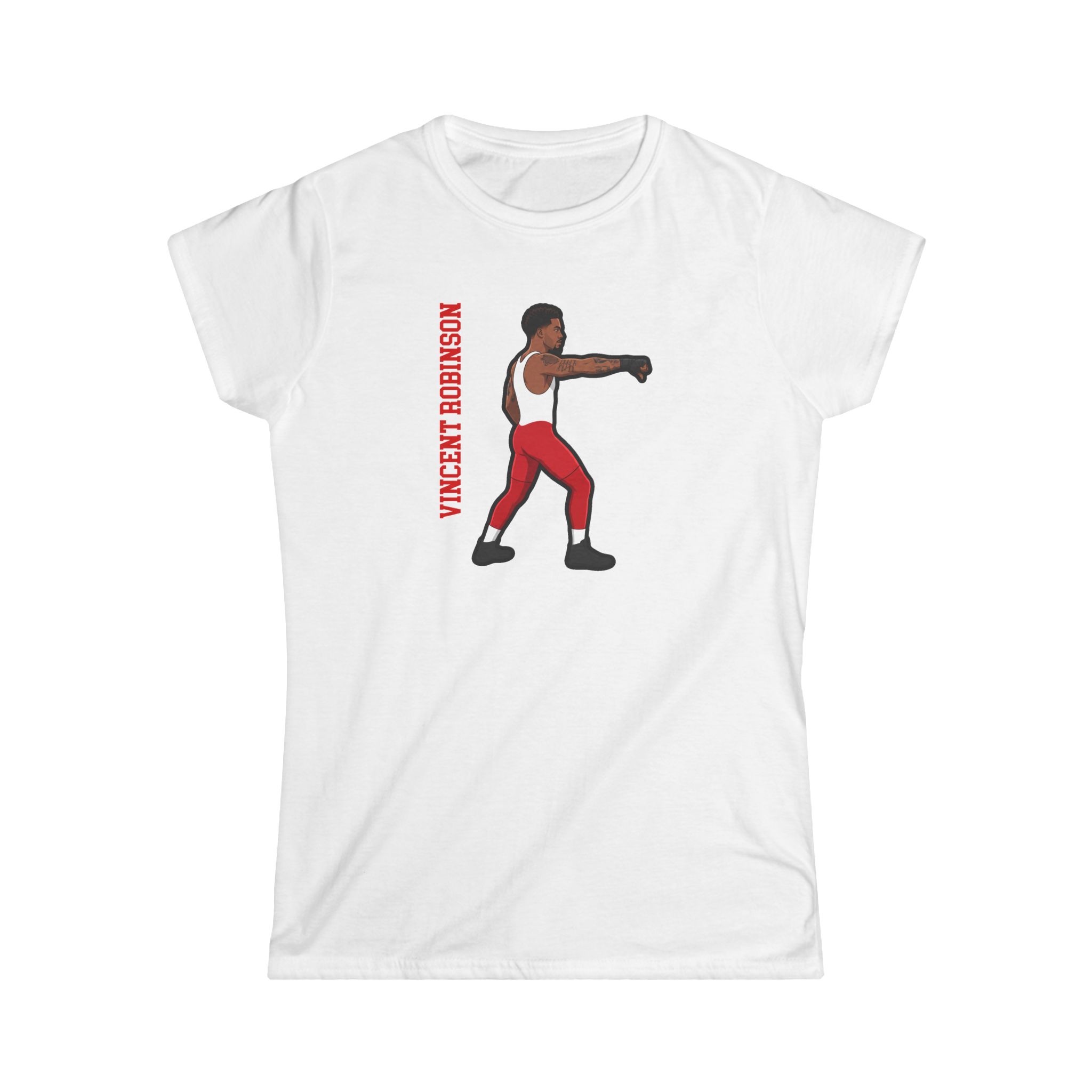 Women's Softstyle Tee — character_name_vertical in White