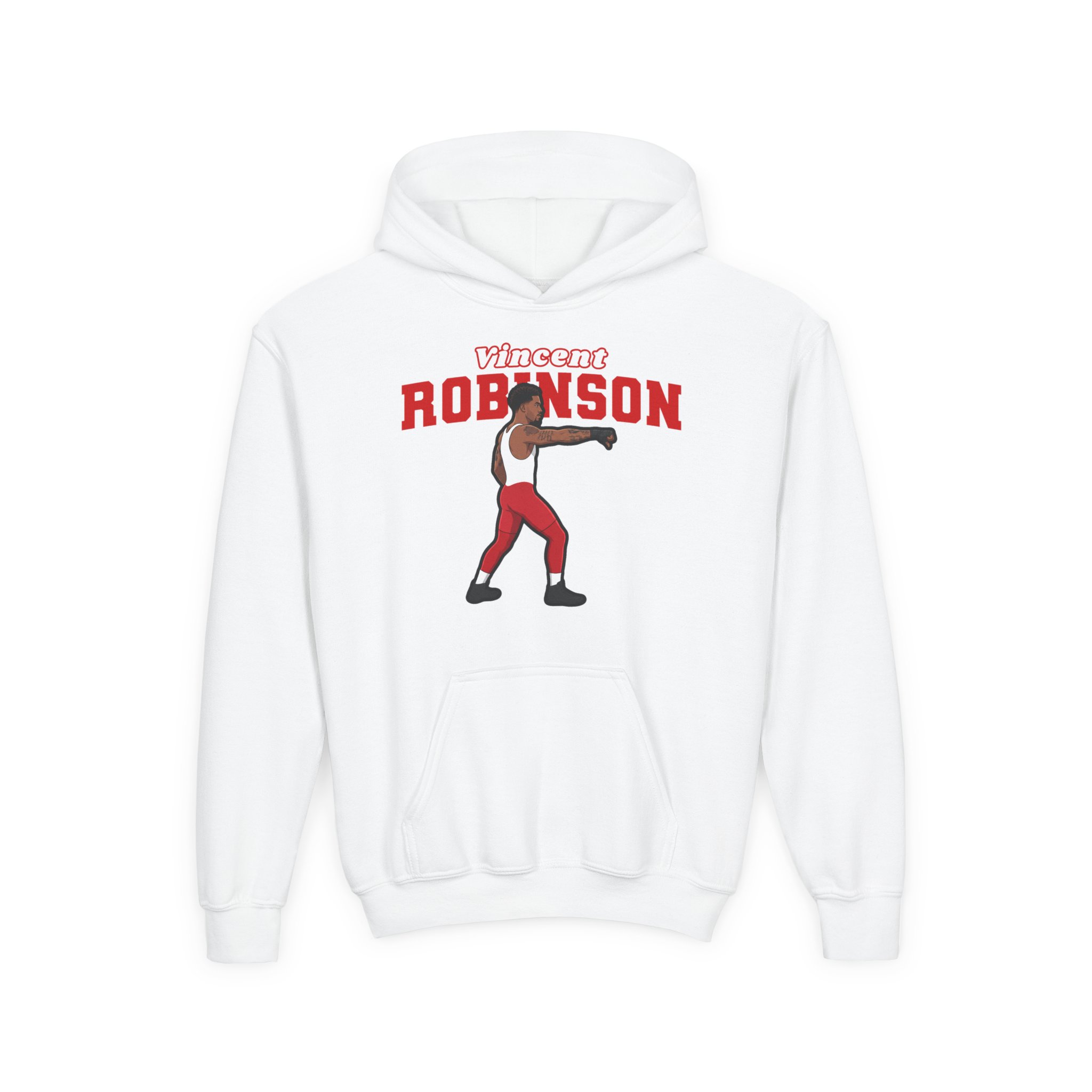 Youth Hoodie — character_name_arch in White