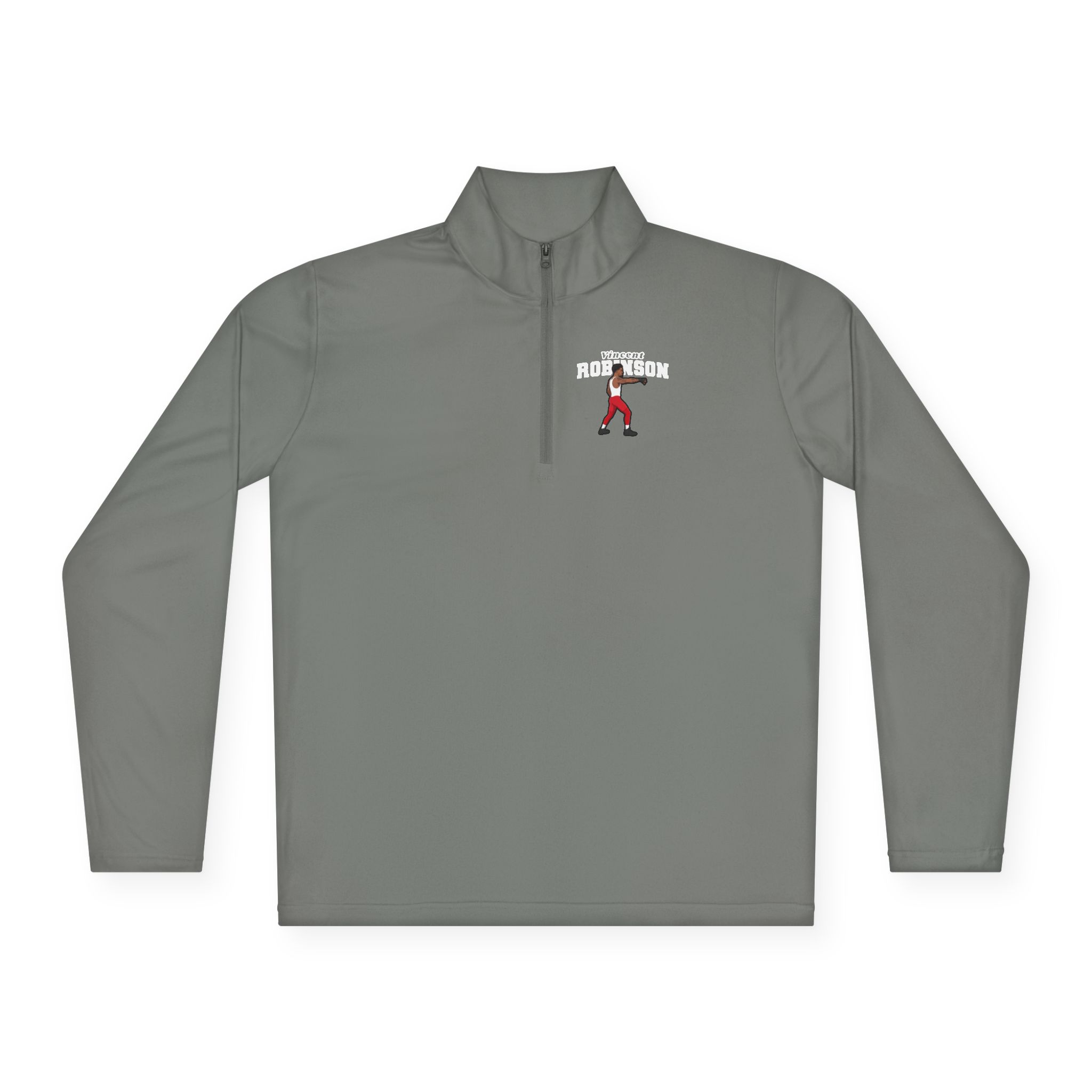 Q-Zip Pullover — character_name_arch in Grey